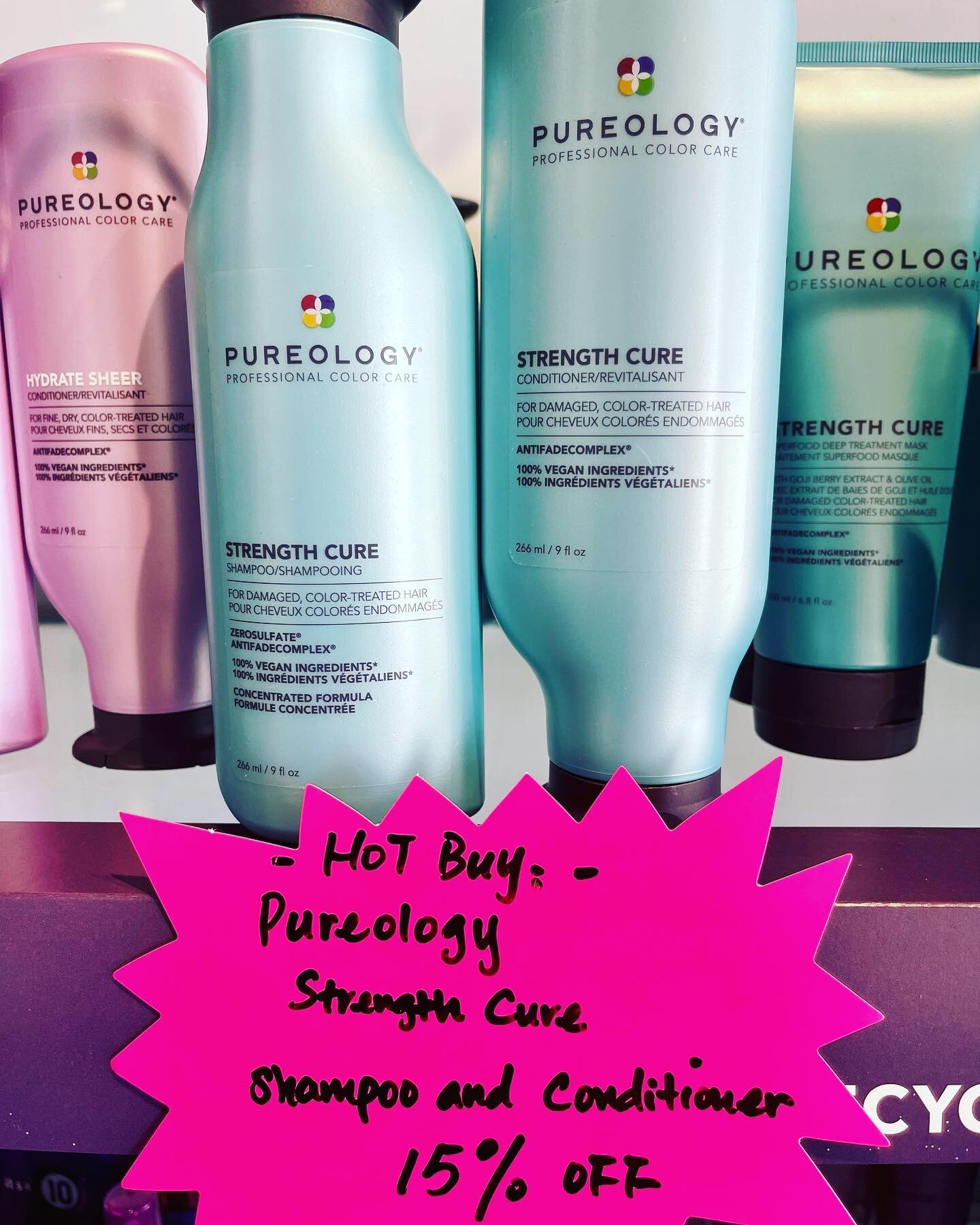 Want stronger, healthier hair for summer? Get 15% off when you buy Pureology Strength Cure shampoo and conditioner together.