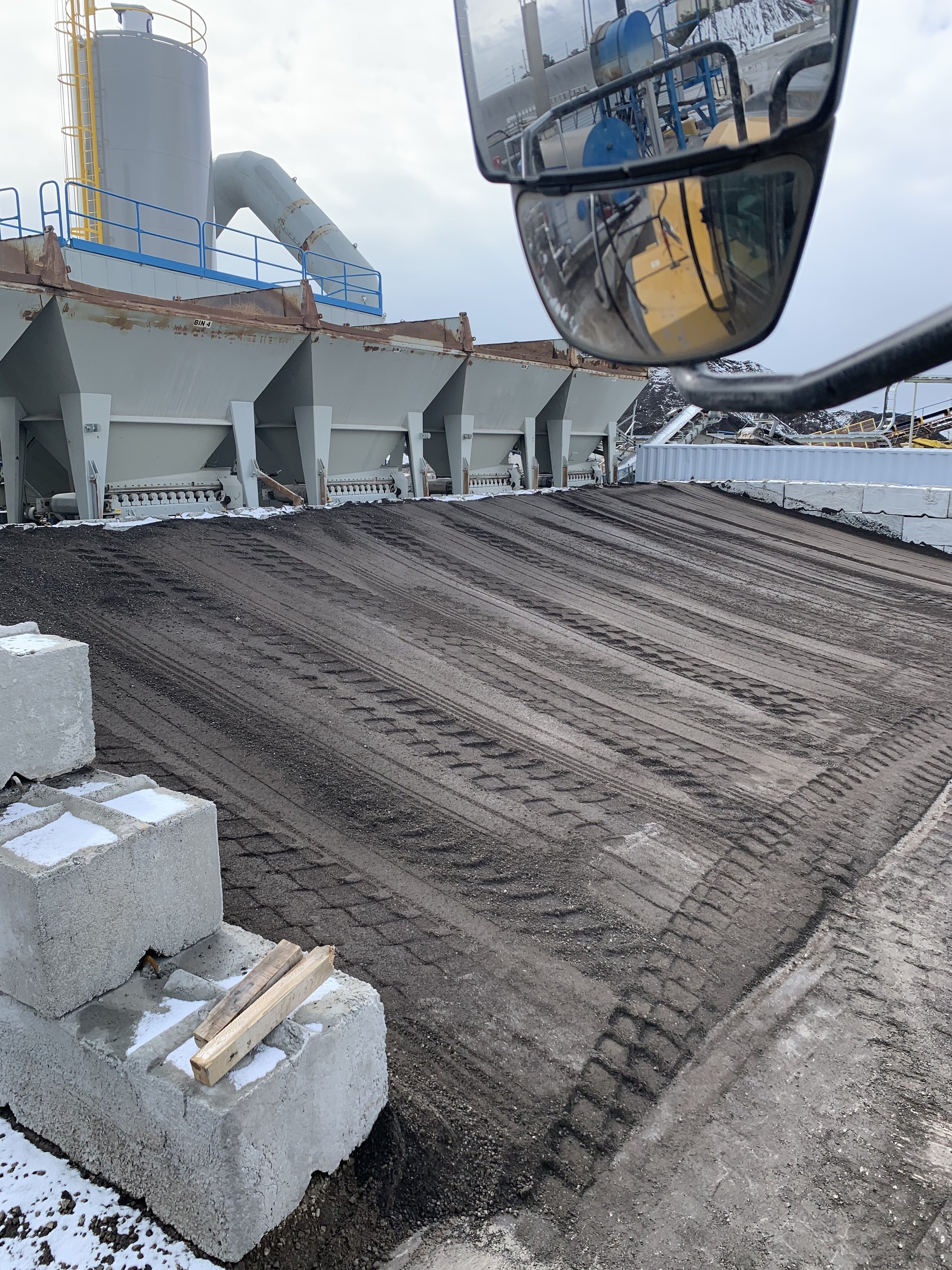 Ramp is ready for the loader to safely fill up the bins.