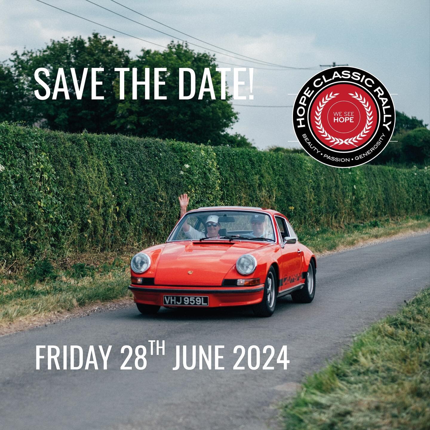 📢 SAVE THE DATE - 28TH JUNE 2024 📢

We are thrilled to announce the date for next year's Hope Classic Rally!

Join us on Friday 28th June as we journey through the breathtaking Surrey countryside in some of the rarest and most beautiful classic car