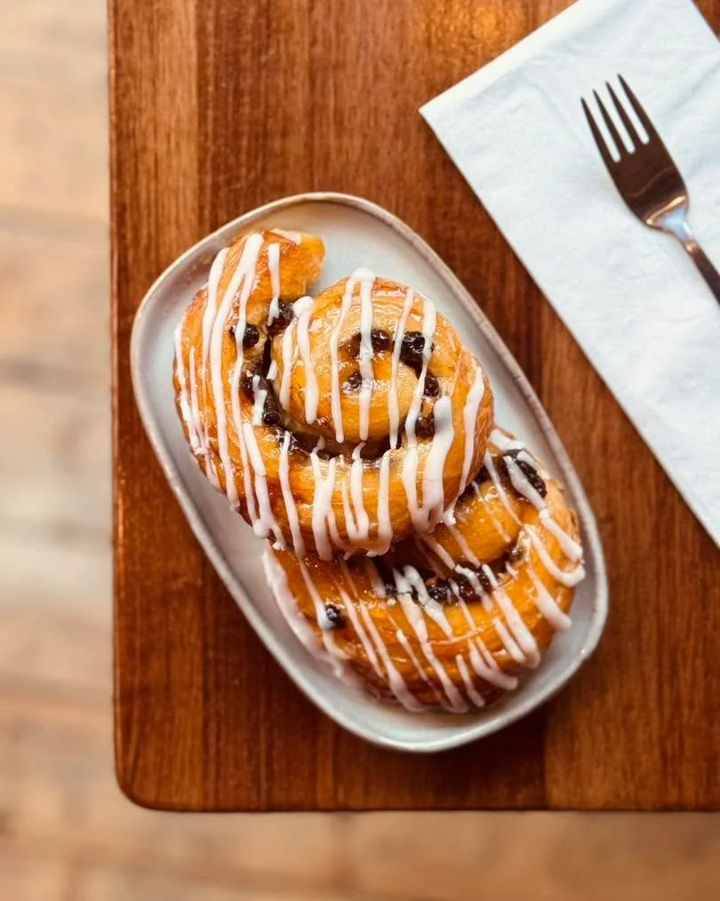 Tasty local bakes available from 9am with your morning brew (also locally roasted) ☕️

Our main food menu served from 12pm, see website for other treats 🥪🧇🥓🧀🍇🫒

Pastries are locally baked by pig_and_pepper_buxton 🥐