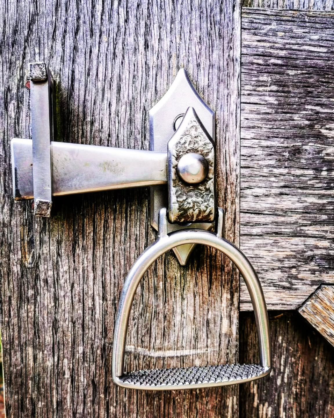 Stirrup gate latch to the stables at the Manor House Ayot St Lawrence. This was sadly not on view to the public on the open garden this weekend as on the other side of the oak gate in the walled garden, but it shows the attention to detail of these b