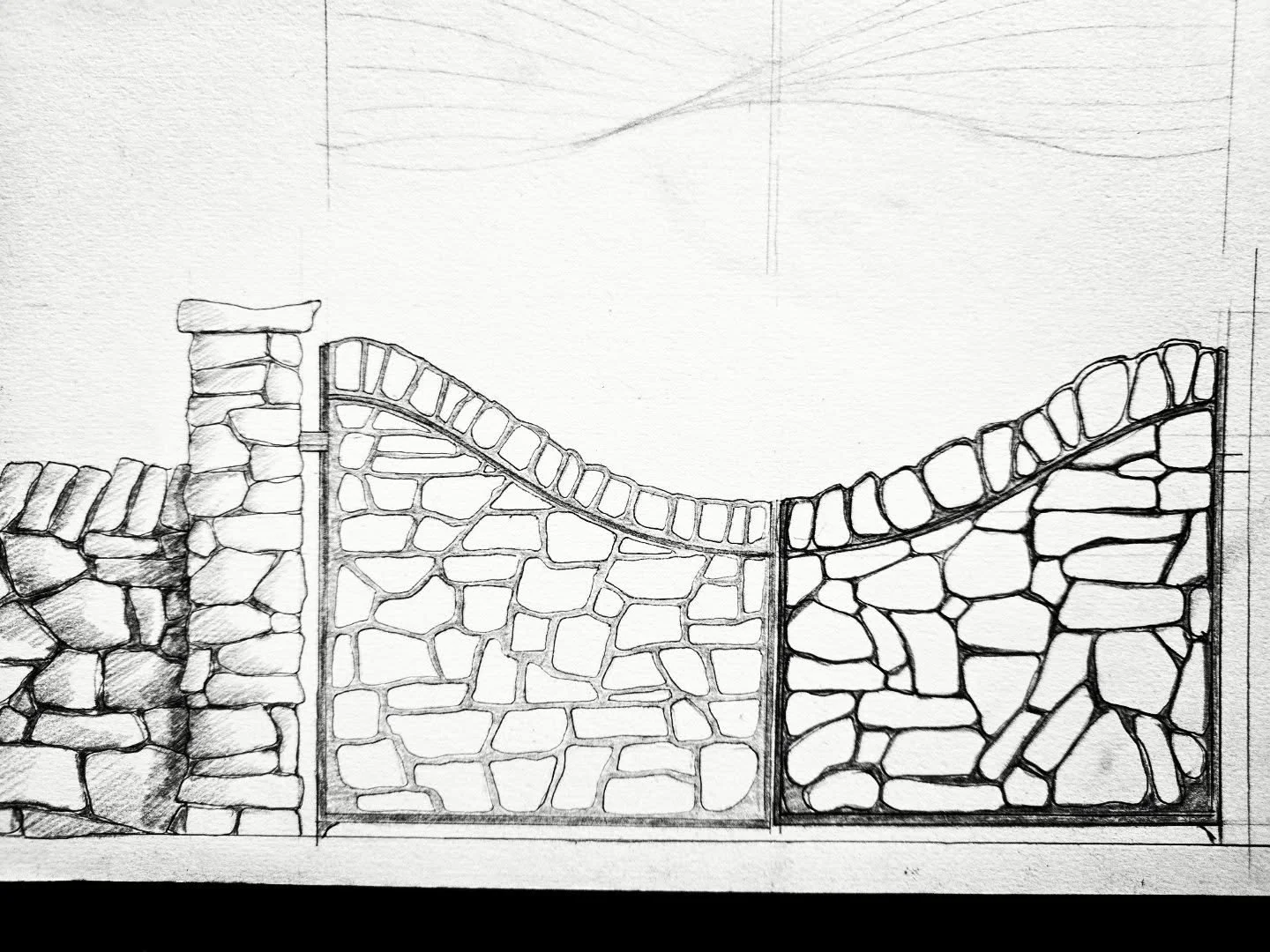 Concept, North Yorkshire camouflage gates #Concept #designprocess #drystonewalling #inspired #inviroment #Yorkshire #gates #bespokemetalwork