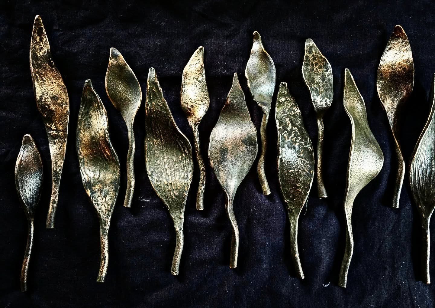 Bronze leaves.#experiment #texture #shape #forn #bronze #lleaves #bespokemetalwork#autumn