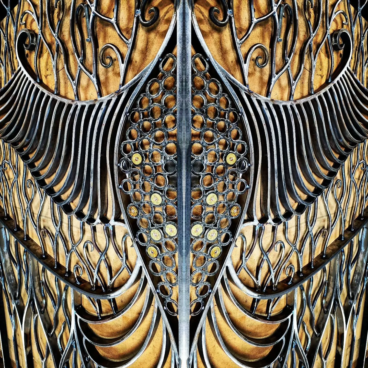 The breast of the grouse motif in these gates will be full of shotgun cartridges. Shooting loge enterence gates for the Yorkshire Moors. #grouse #shooting #yorkshiremoors