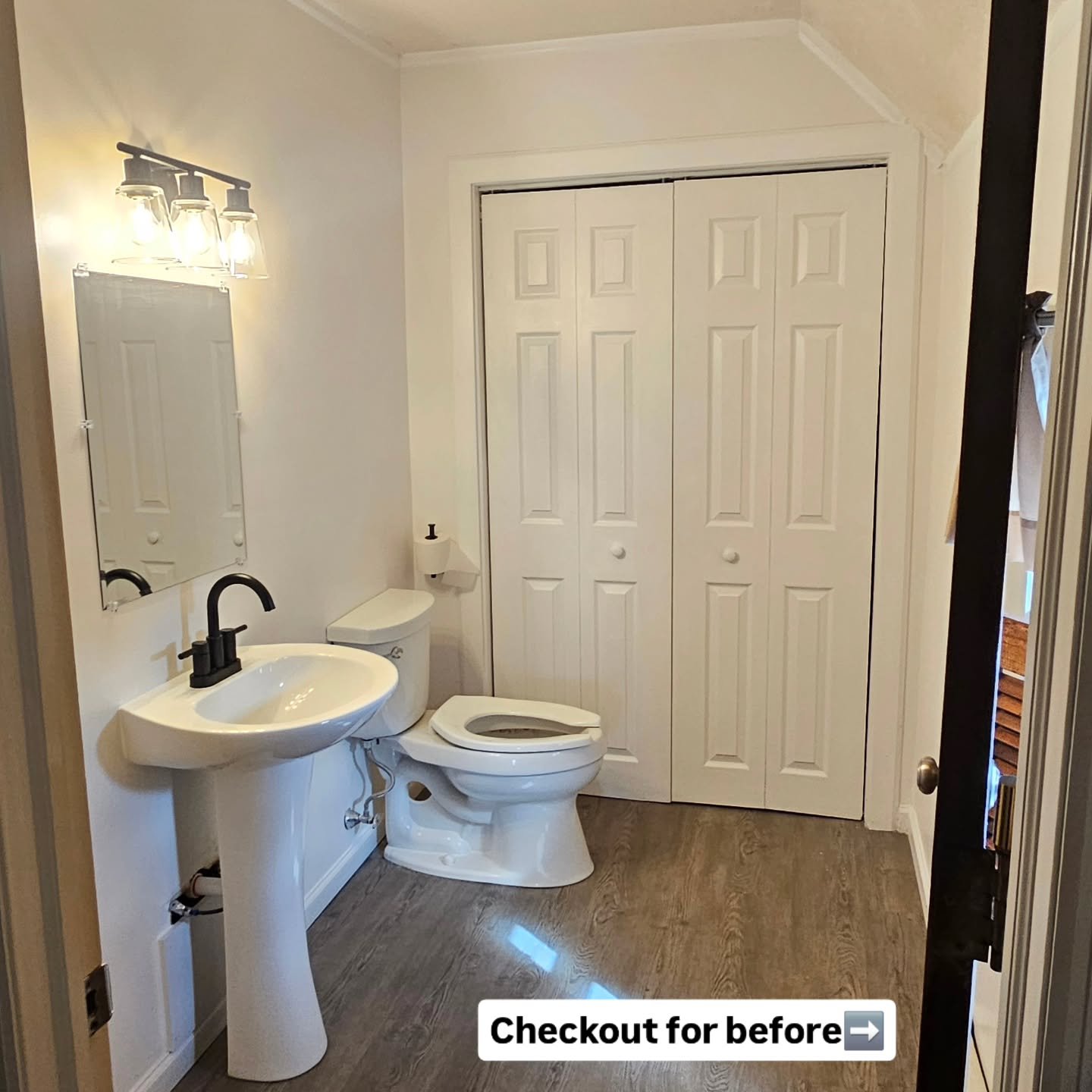 From bathroom to closet.

We transformed this old bathroom with an old cast iron tub into a fresh, functional closet space with new vinyl flooring, updated lighting, a new sink, and fresh paint. A simple remodel can completely change how a room works