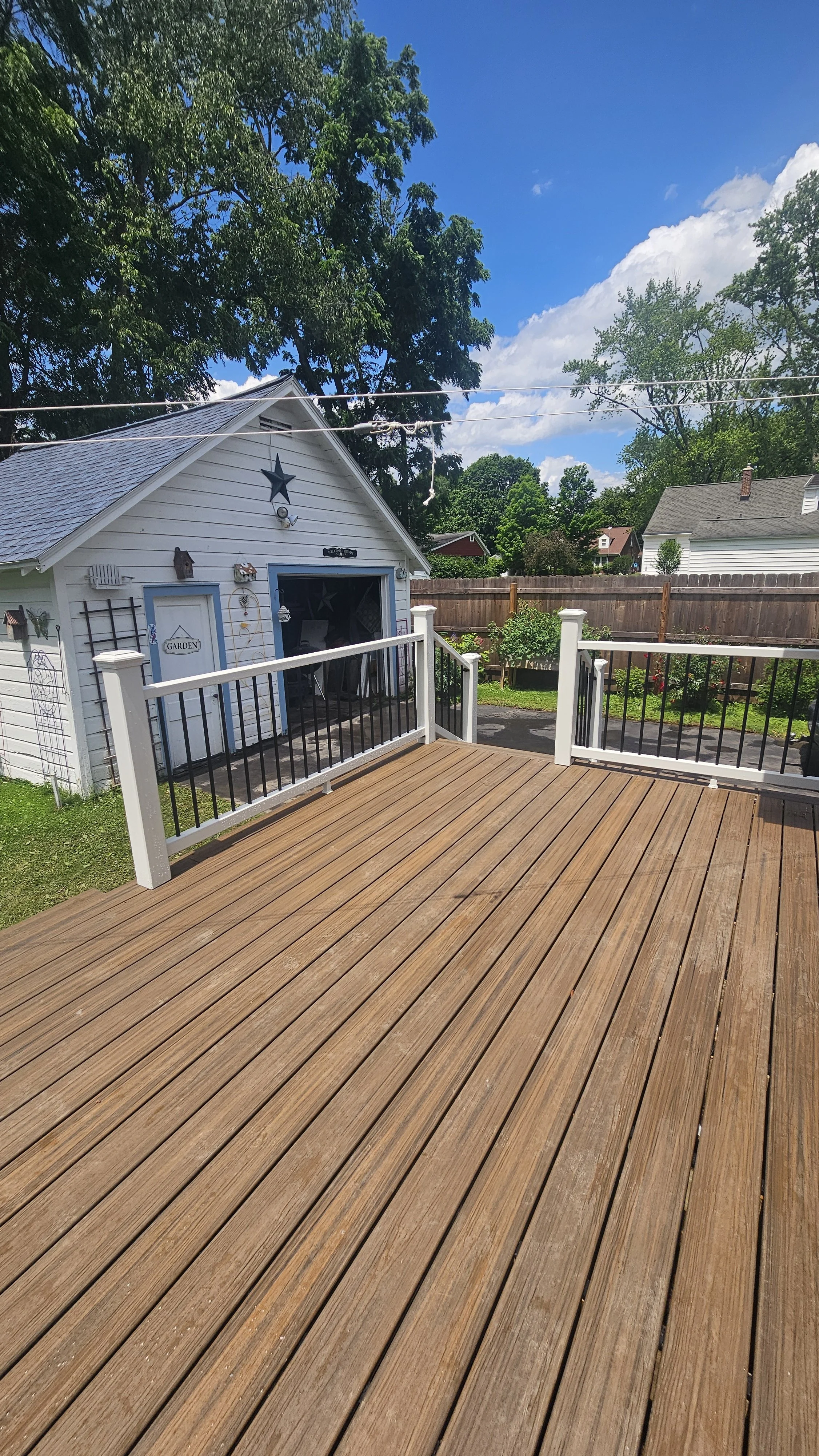 AFTER: New Trex deck with railings and steps completed in Scotia, NY