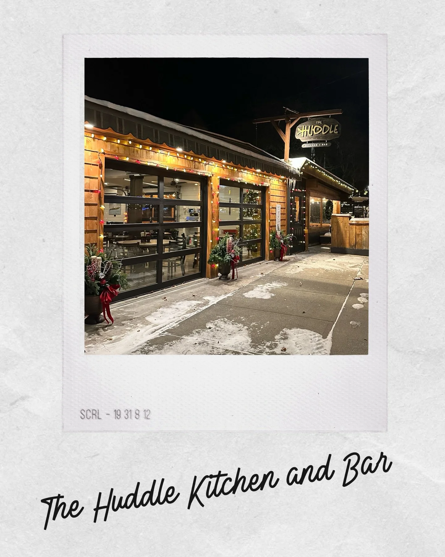 #TheHuddleBolton
✨ Holiday Hours at The Huddle! ✨

12/21-12/23: 4:30-9pm 12/24: CLOSED 12/25: CLOSED 12/26-12/30: 4:30-9pm 12/31: 4:30-9pm New Year&rsquo;s Day: 1-6pm | Join us for our Outdoor Ice Bar ❄️🍾

Warm food, great drinks, and holiday vibes 
