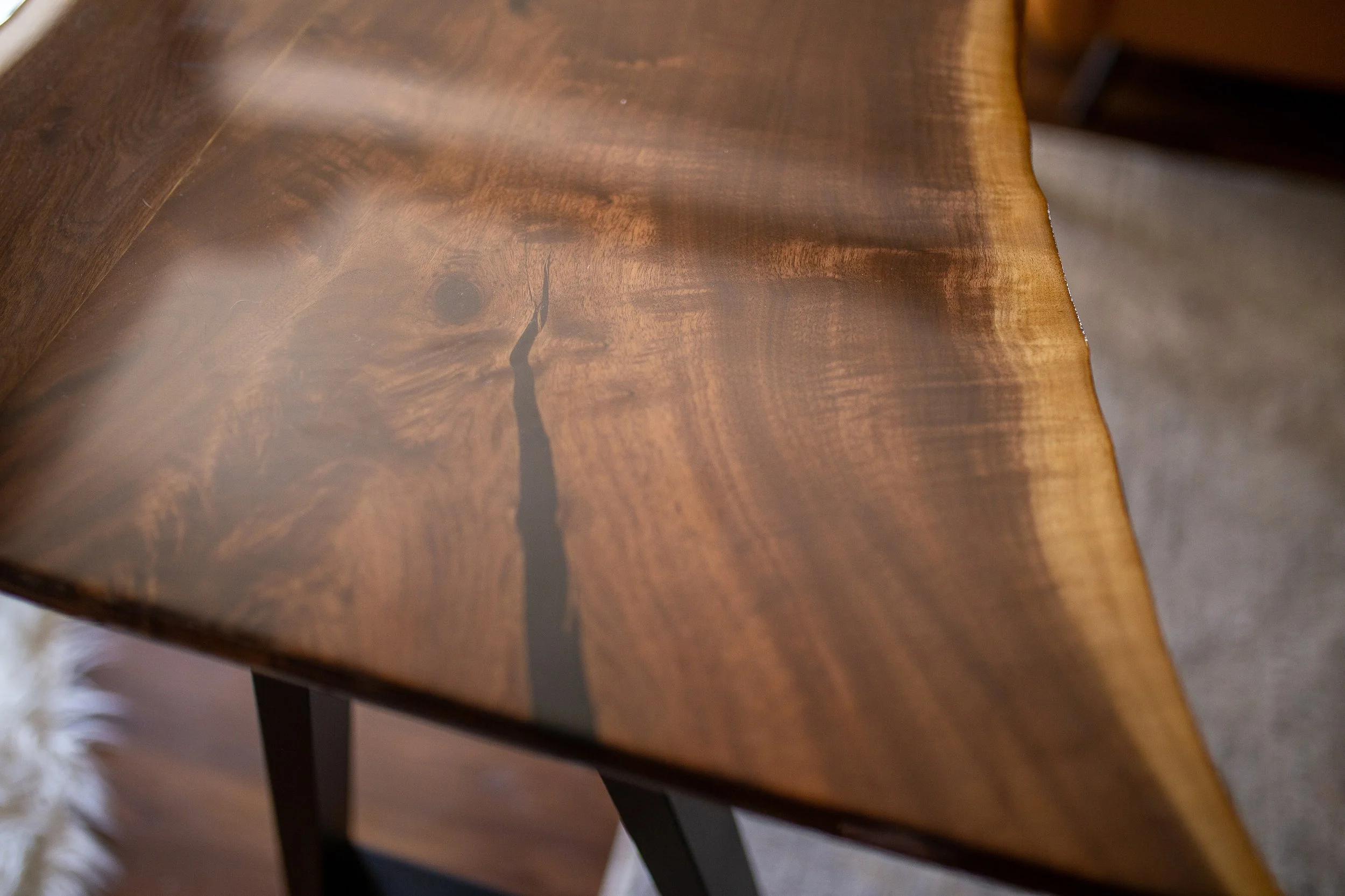 Live Edge Walnut Desk w/ Epoxy Top Coat