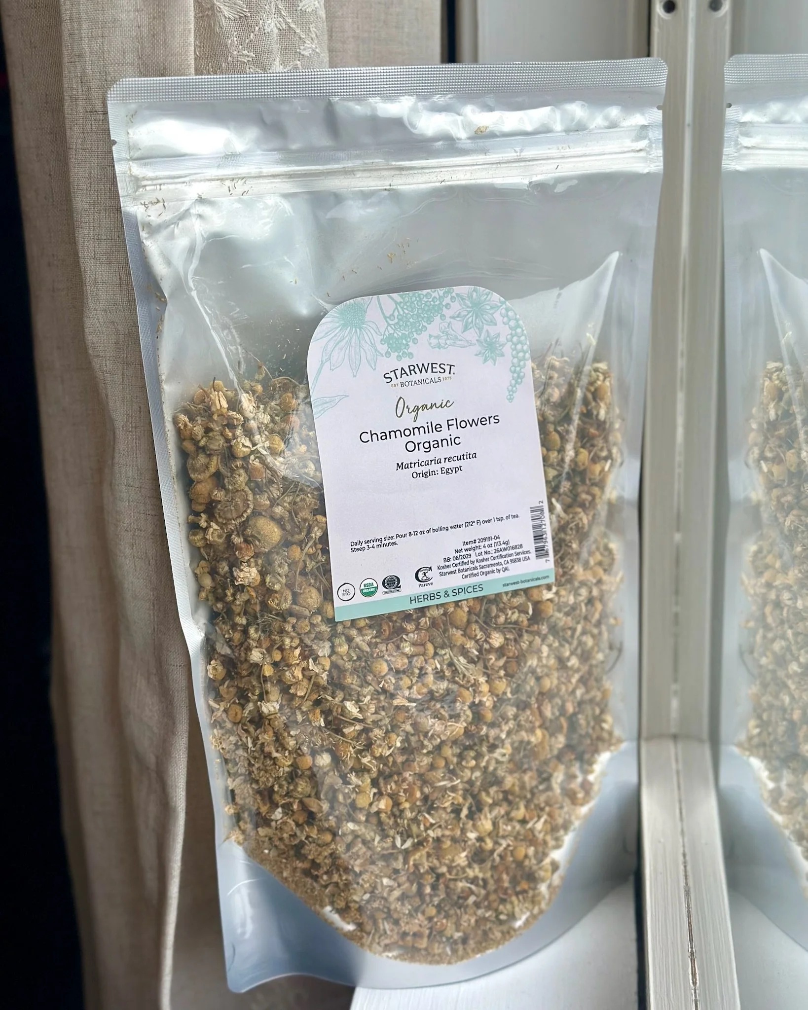 Organic Chamomile Flowers -- Whole, Egypt