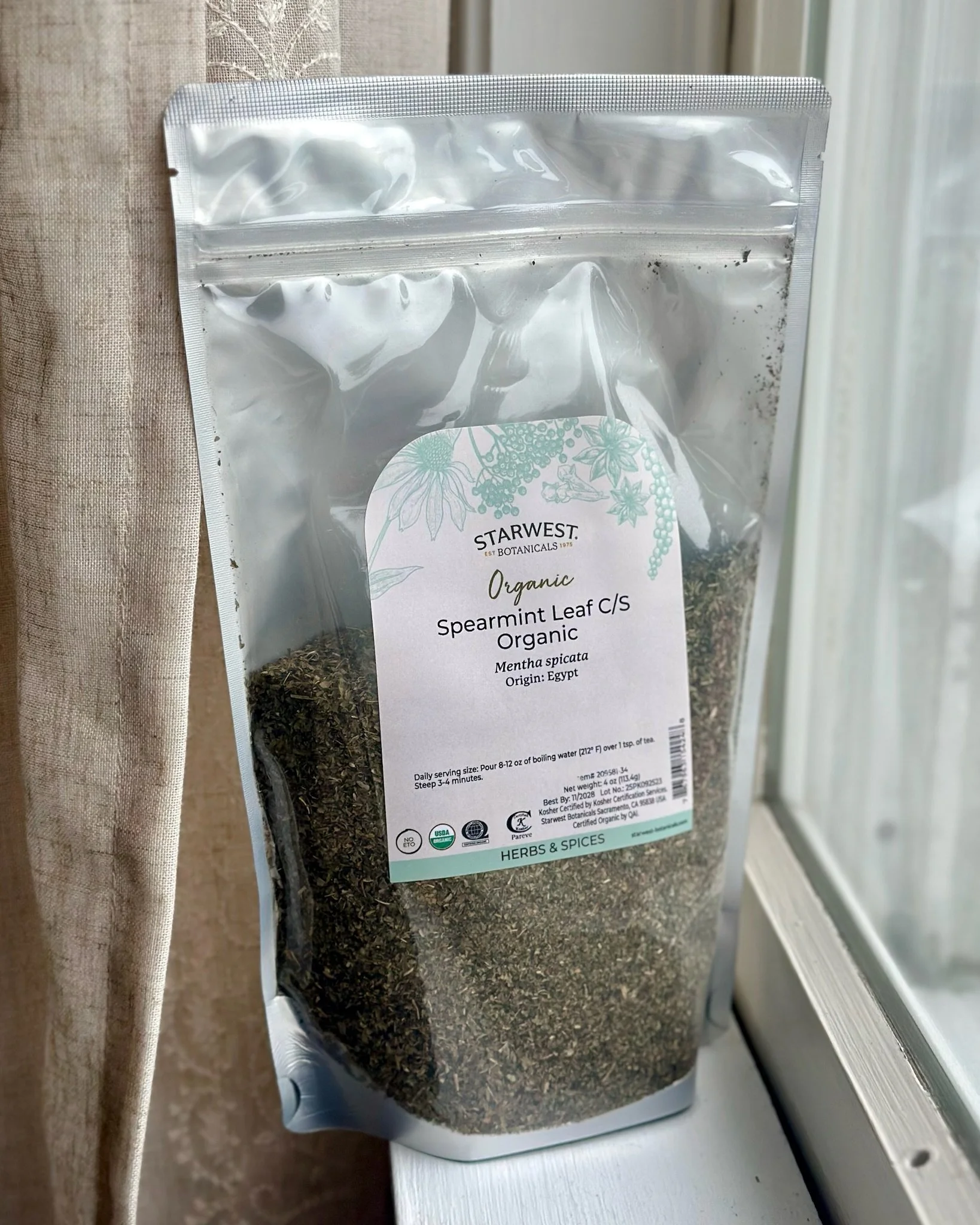 Organic Spearmint Leaf (Cut & Sifted, Organic)