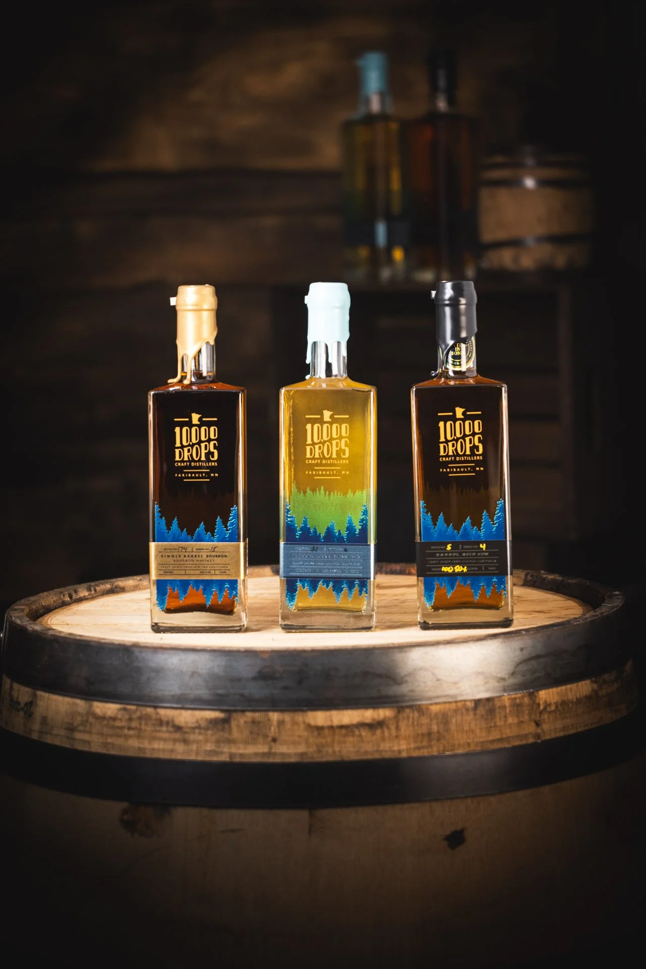 After a long rest, the bourbon, rum or gin is removed from the barrel and sampled to determine the best proof to release each barrel.  Then it's bottled, waxed, and ready to be enjoyed!