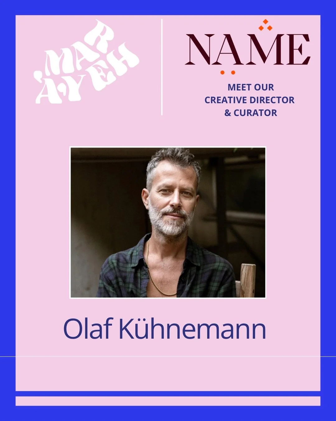 Meet Our LABA Team Members Olaf K&uuml;hnemann &amp; D&euml;nalisa Shijaku ✨ 

Olaf K&uuml;hnemann / Creative Director &amp; Curator 
@olafkuhnemann.studio was born in Switzerland into a German family, spent part of his childhood in Canada, and was r