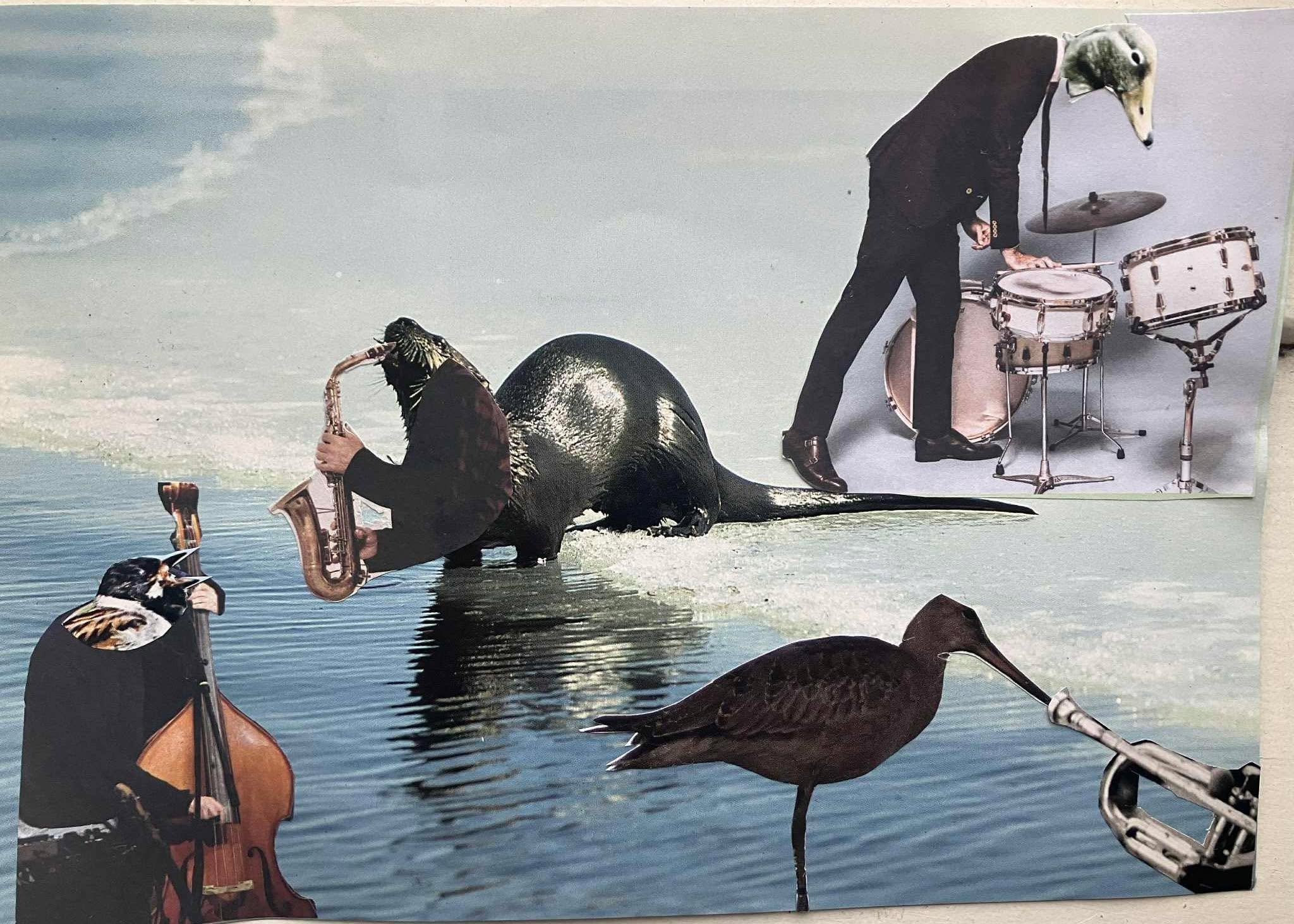 Godt nyt&aring;r allesammen 🌍 M&aring; 2026 blive et godt &aring;r for dyr, klima og jazzmusik 💫 S&aring; giver resten nok sig selv. V&aelig;rket her er lavet til analog ai-fri klippe klistre julestue p&aring; Vesterbro. Det er en del af en privat 