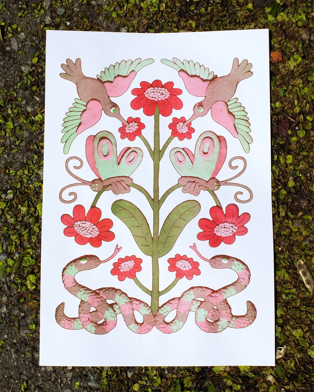 2-colour risograph print, 11"x17", 2024