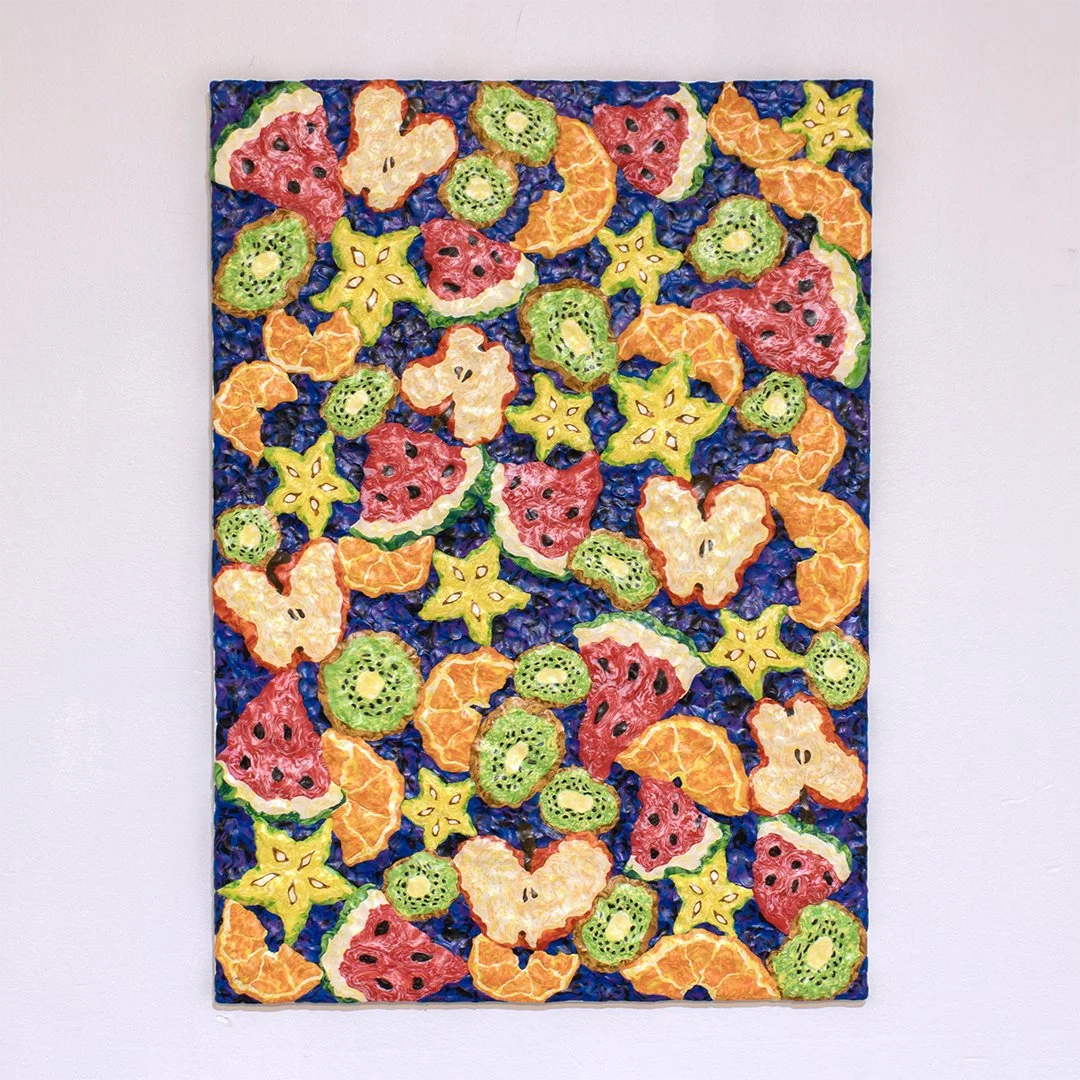 "Salad Days," 24"x17", plasticine & varnish on panel