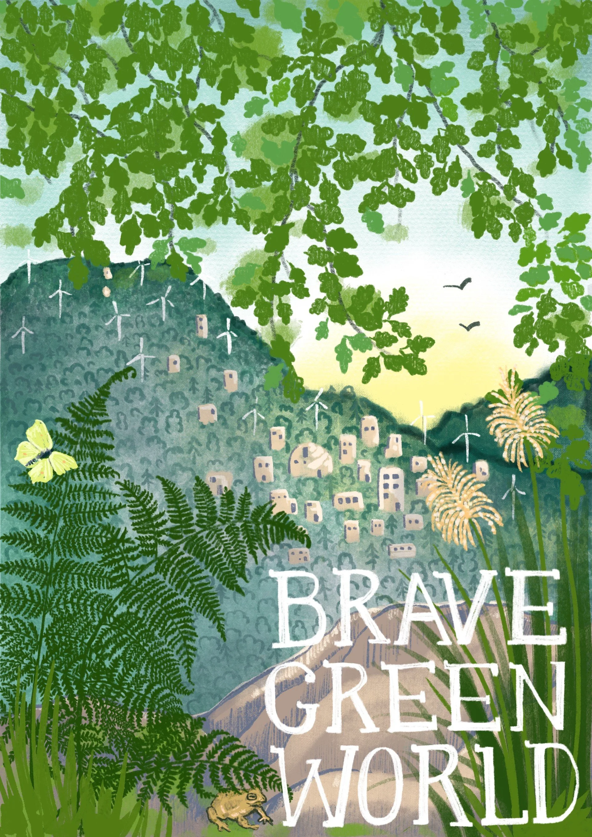 Brave Green World, giclee print by artist Chrissy Hazel Holmes