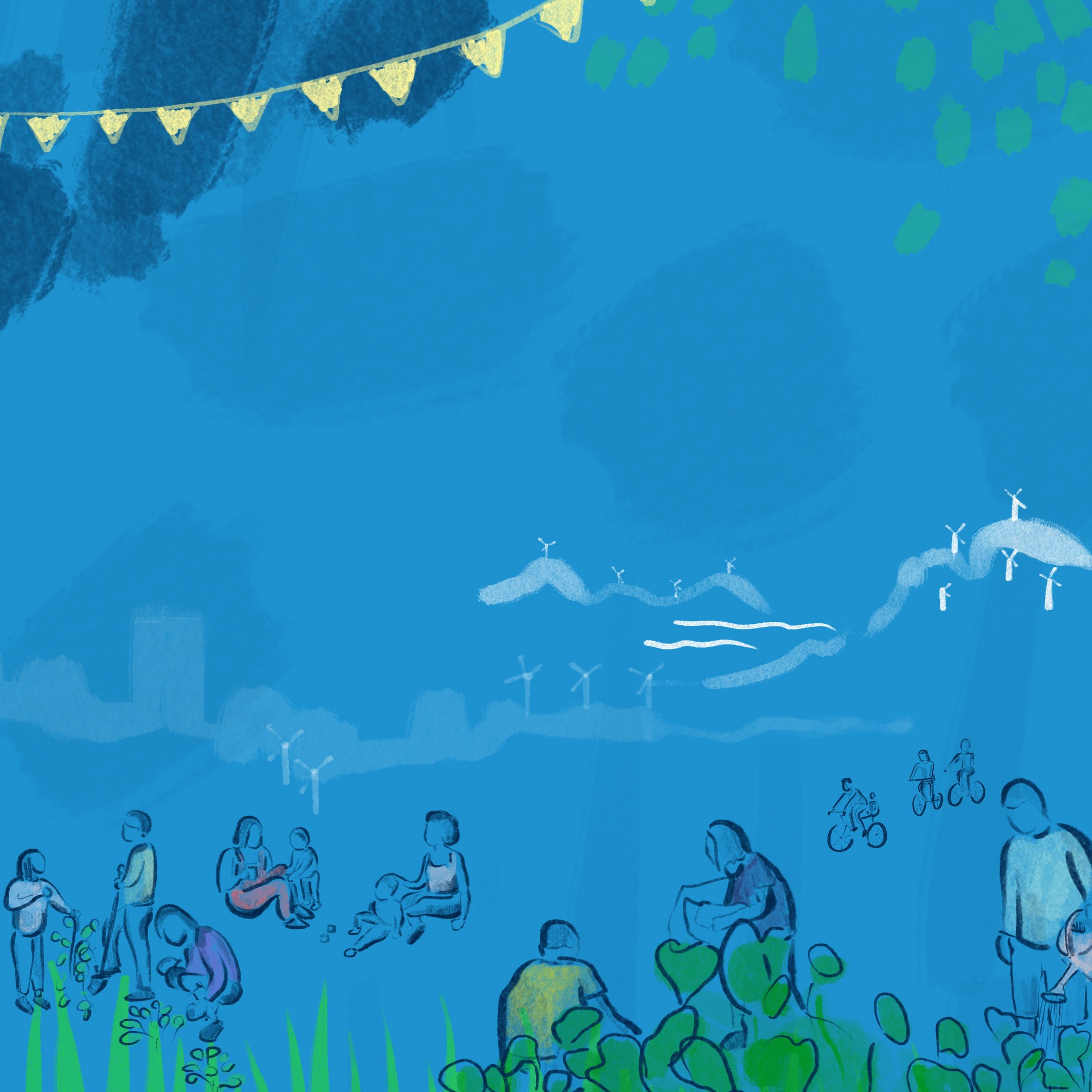 Background Illustration for Parents For Future branding, 2024