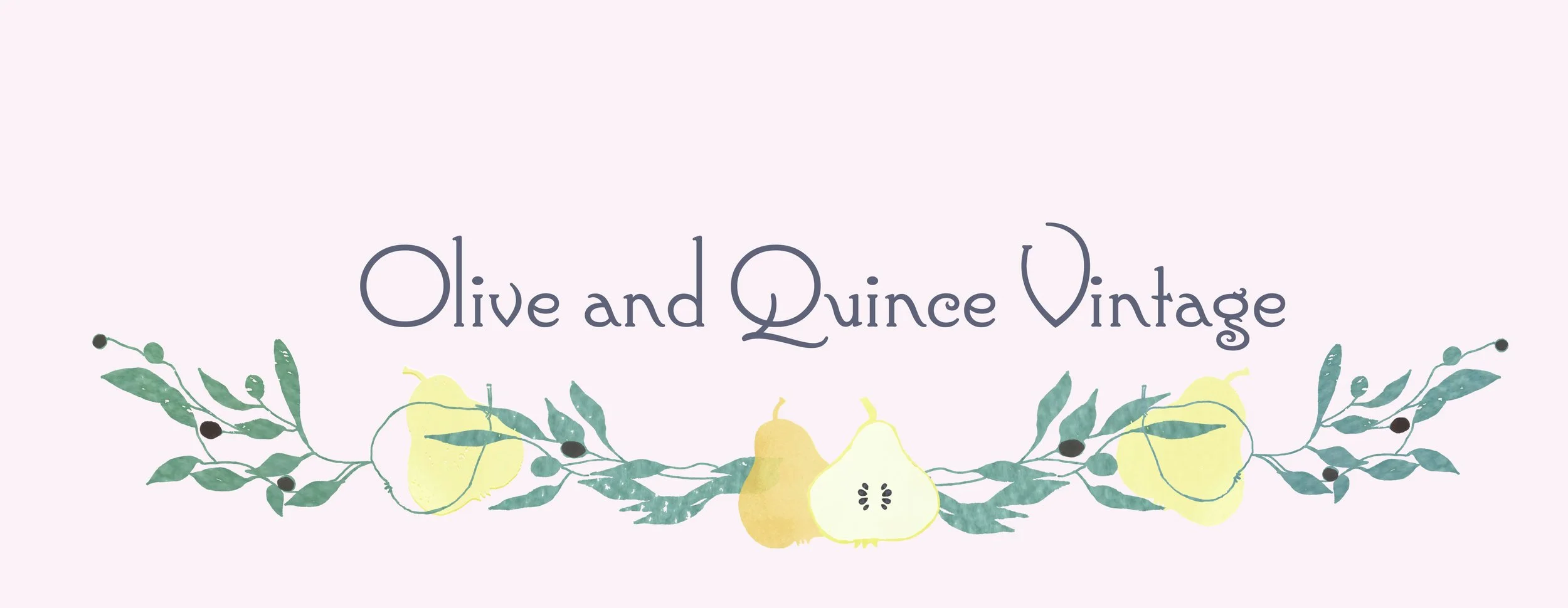 Etsy shop banner design for Olive and Quince Vintage