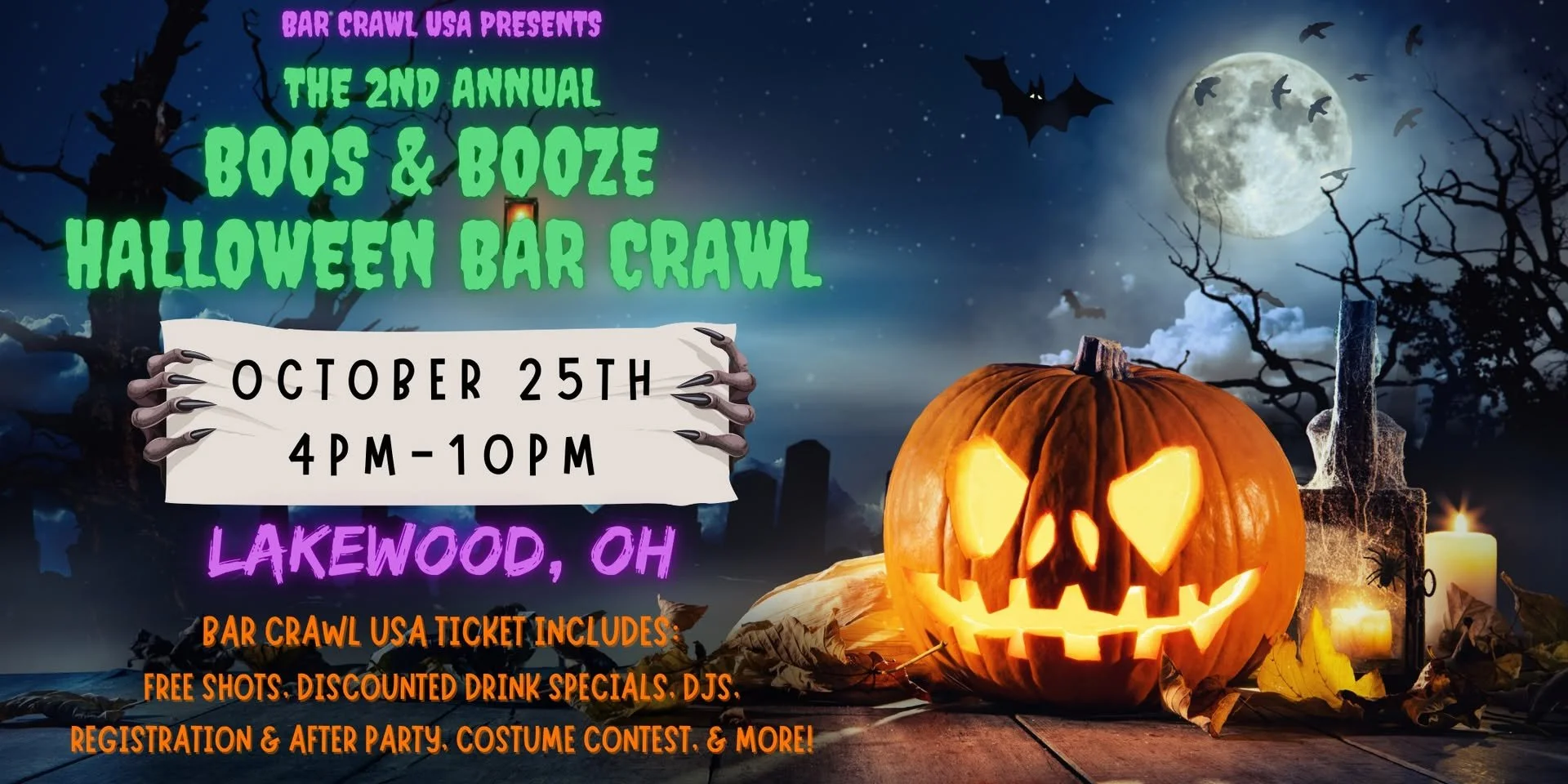Lakewood Boos & Booze Halloween Bar Crawl