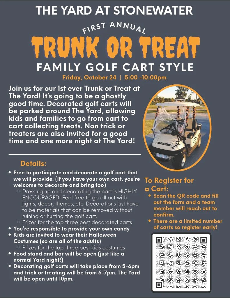 Trunk or Treat Golf Cart Style at StoneWater