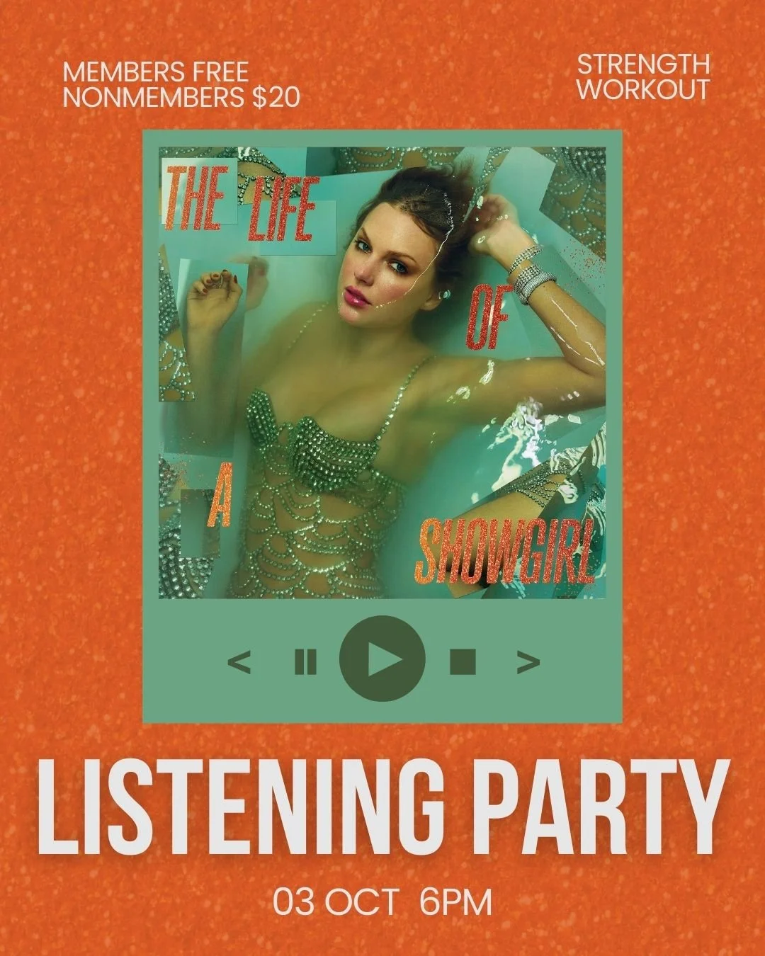 Taylor Swift Strength Workout Listening Party