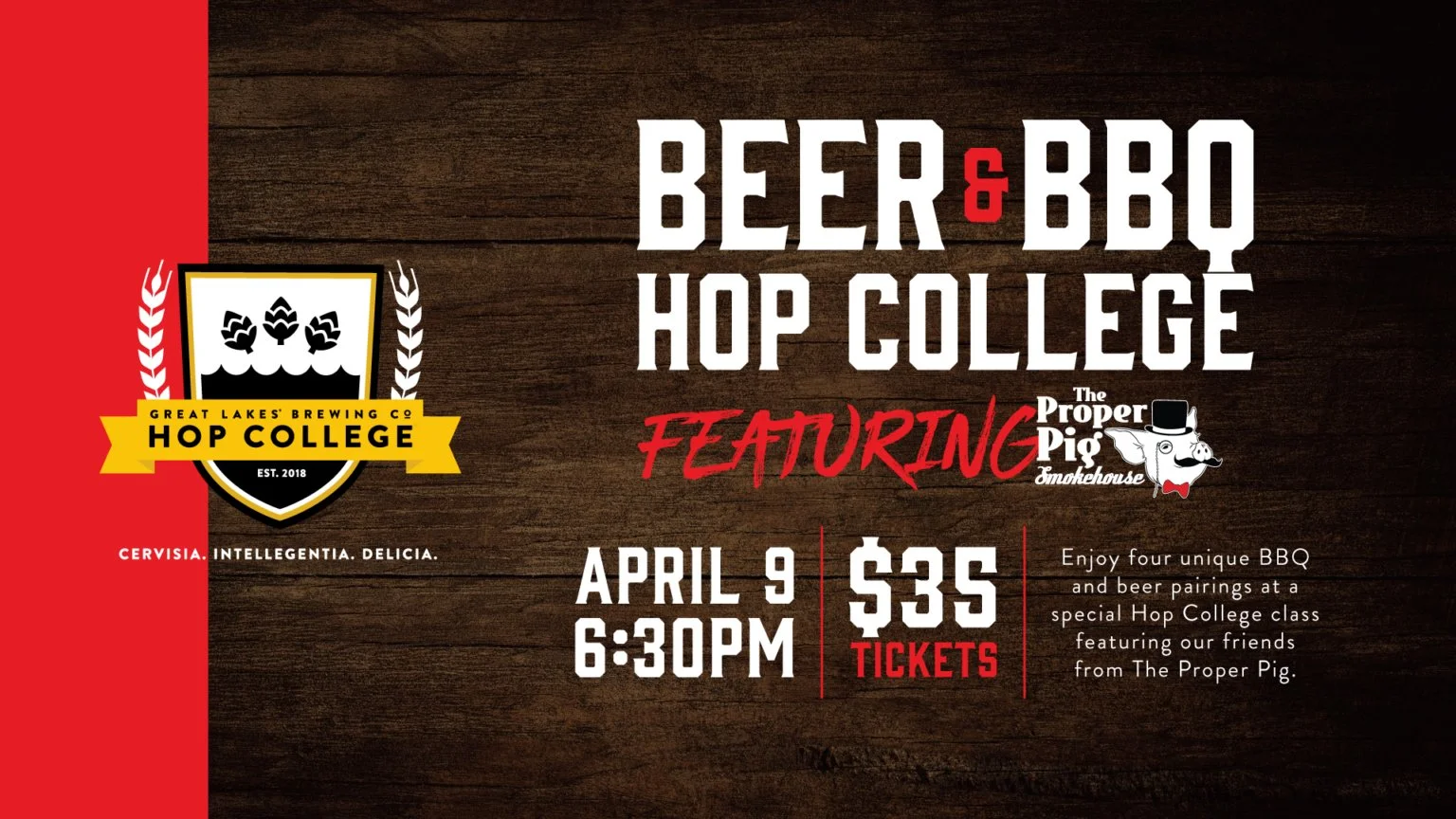 Beer & BBQ Hop College with The Proper Pig