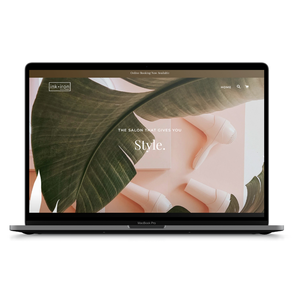 INK + IRON website mockup
