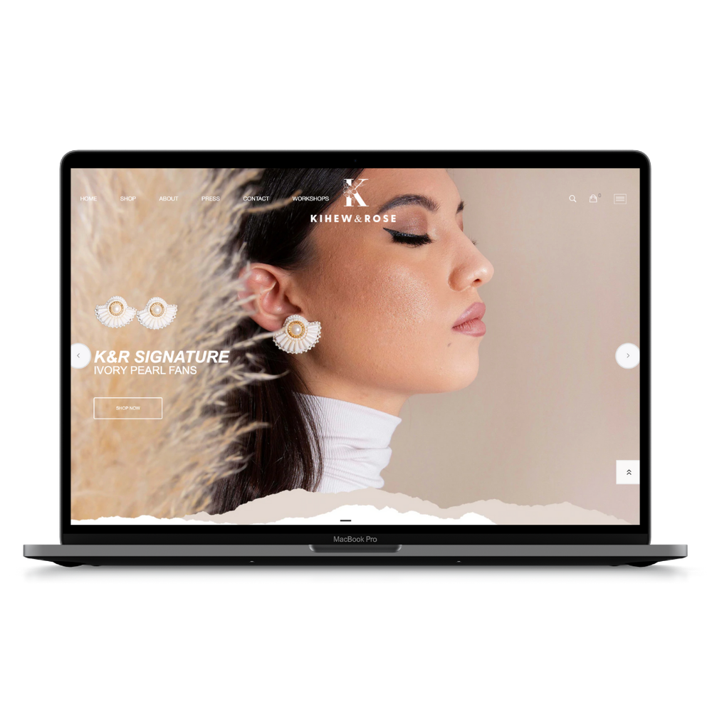 Kihew & Rose website mockup