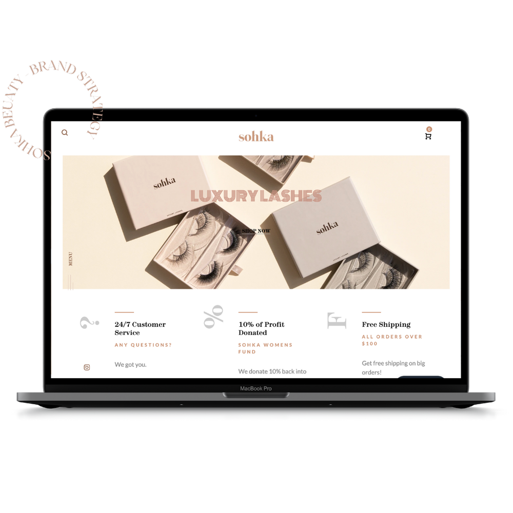 Sohka Beauty website mockup