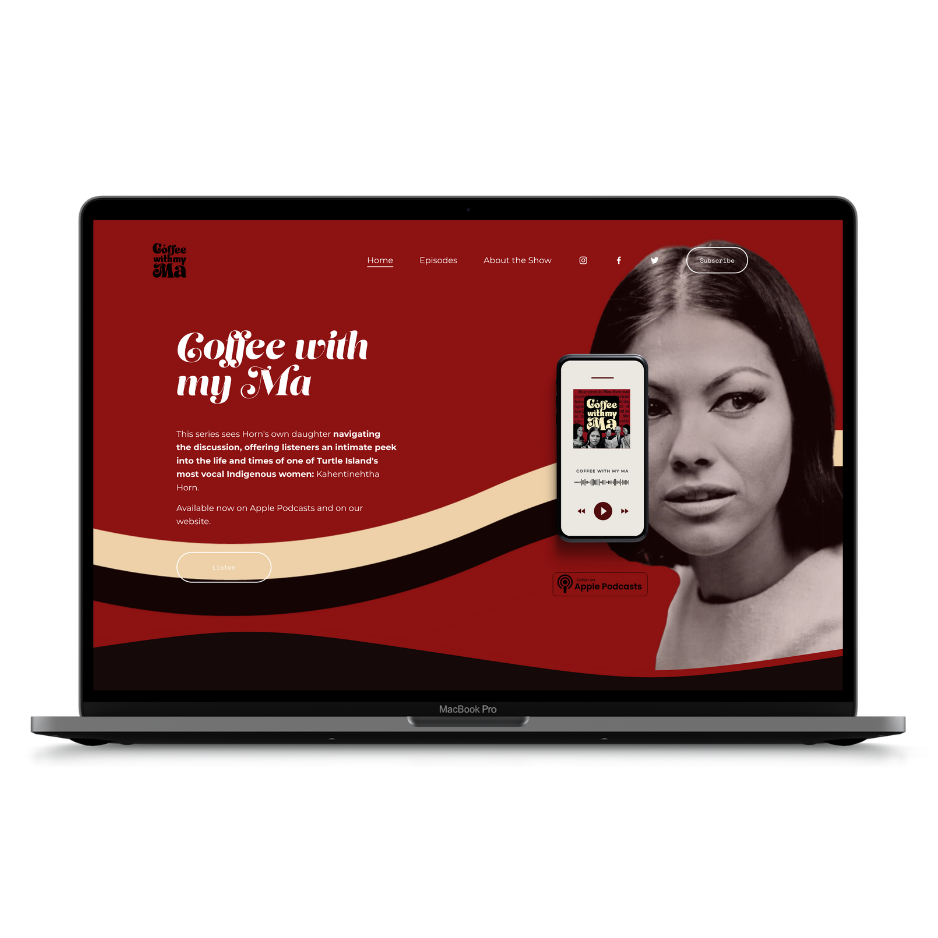 Coffee With My Ma website mockup