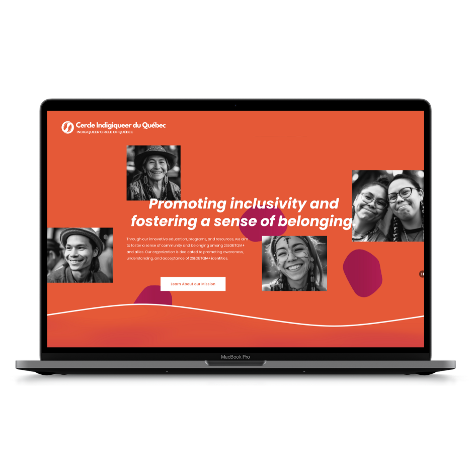 Indigiqueer Circle of Quebec website mockup