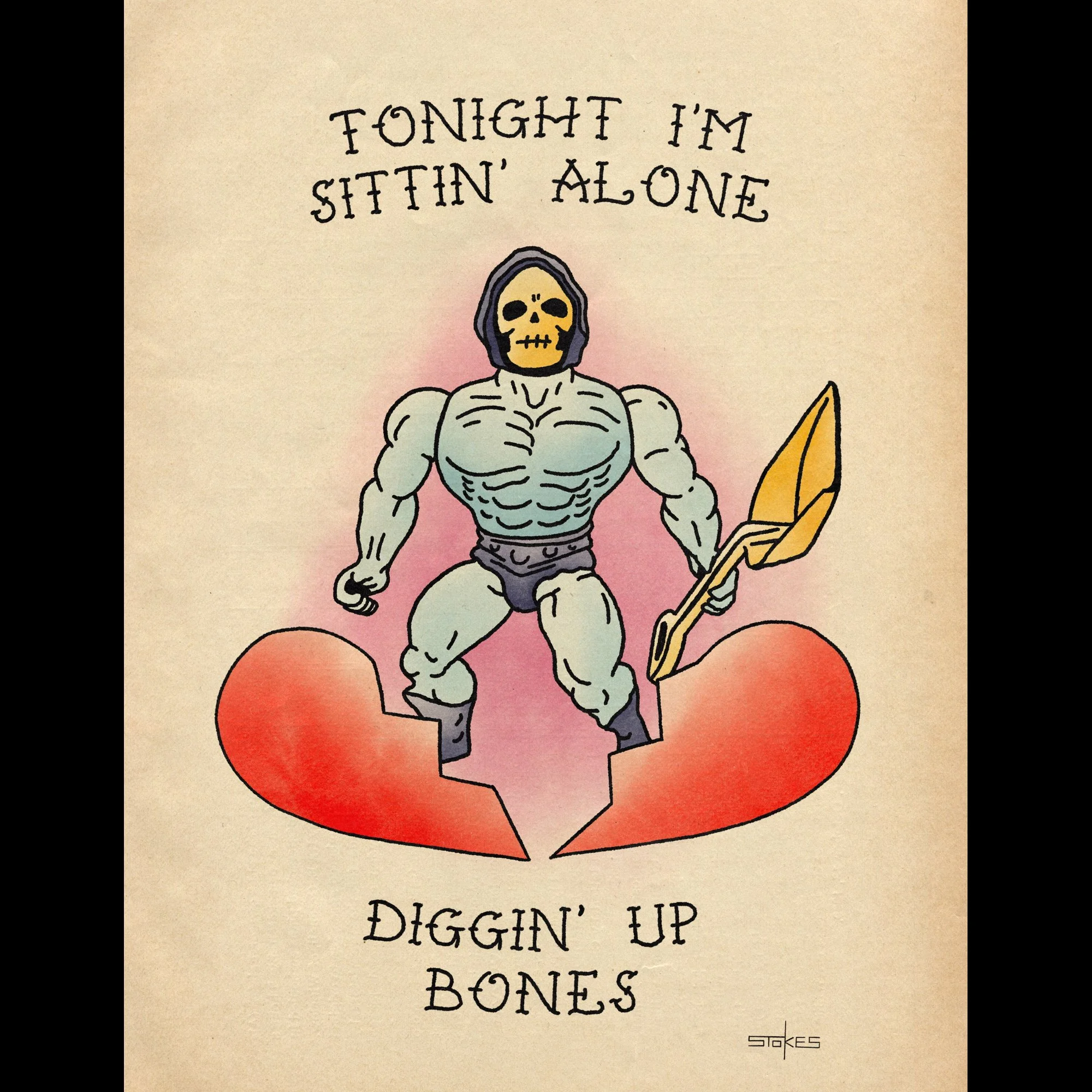 Diggin' Up Bones. - Giclée Art Print (Choose size)