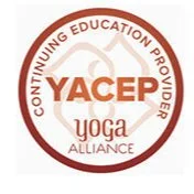 Logo de YACEP Yoga Alliance, texte indiquant "Continuing Education Provider".