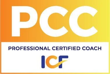 PCC logo with orange, purple, and yellow colors, indicating Professional Certified Coach.