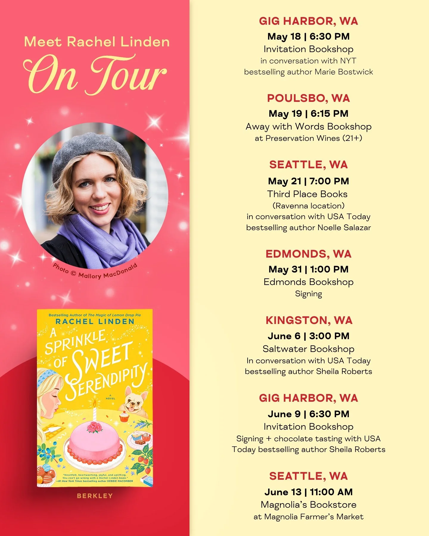Come see Rachel on her book tour!