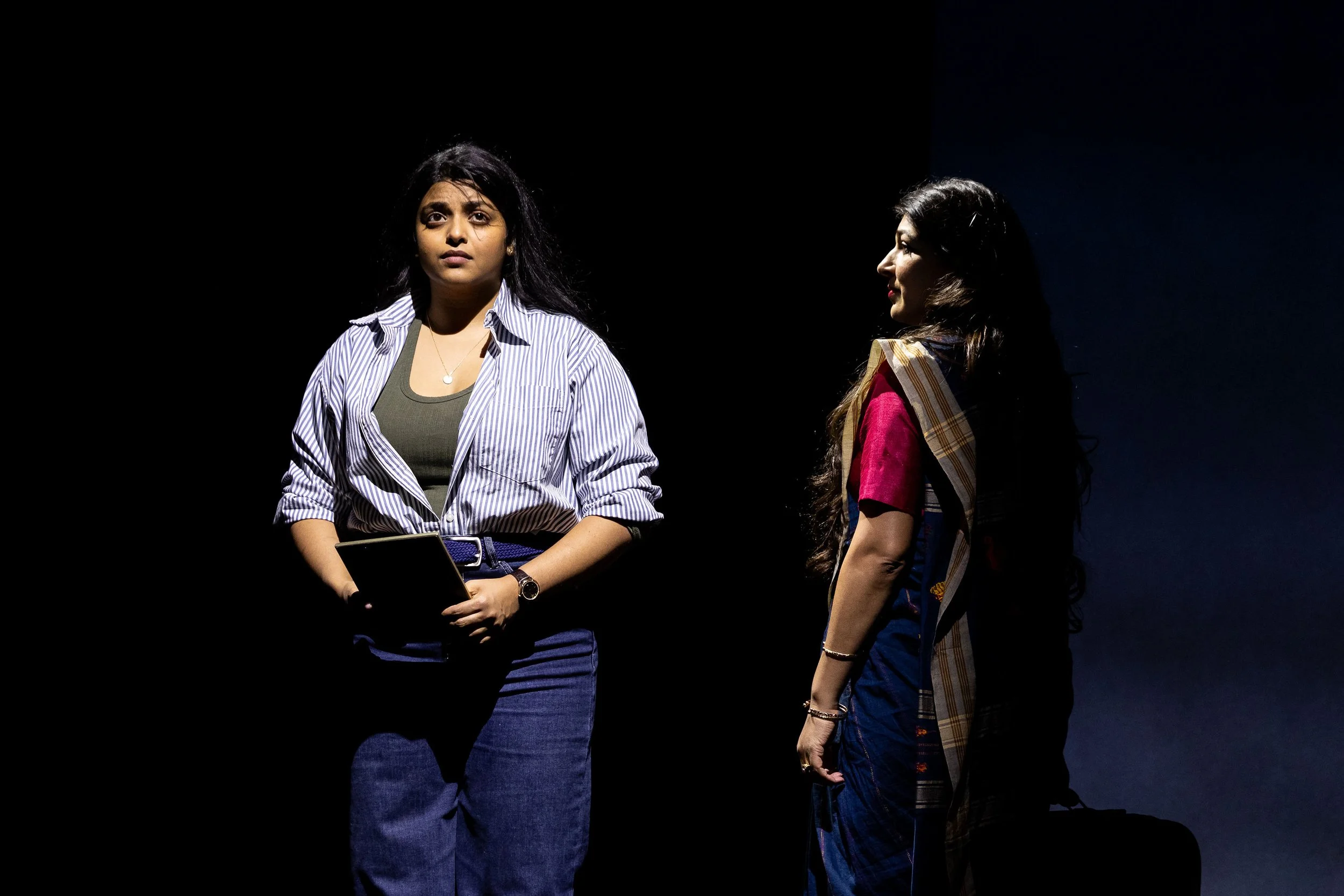 Sadithi De Zilva and Minita Gandhi in “Cowboys and East Indians” (Photo: Jamie Kraus)