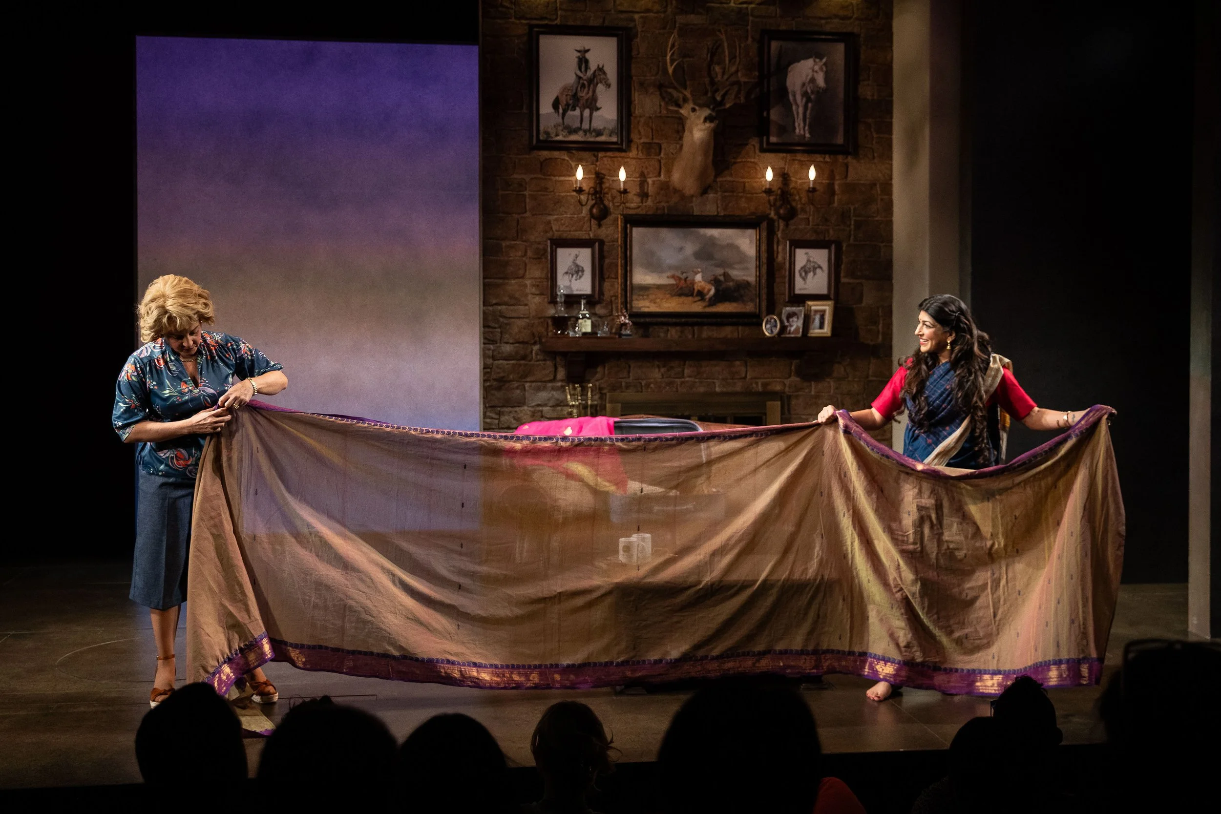 Shannon Steele and Minita Gandhi in “Cowboys and East Indians” (Photo: Jamie Kraus)