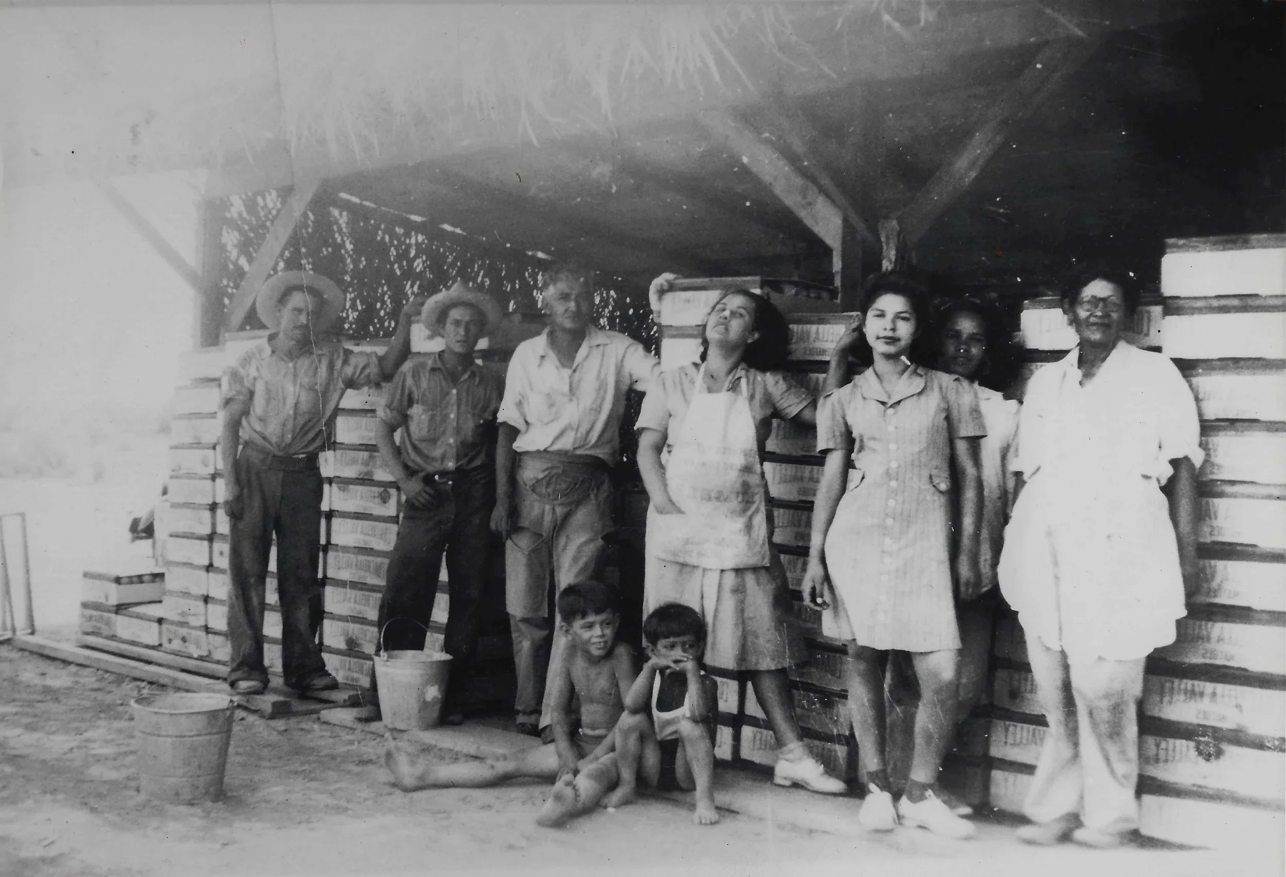 My grandmother, center, Sniff's Date Garden, circa 1930