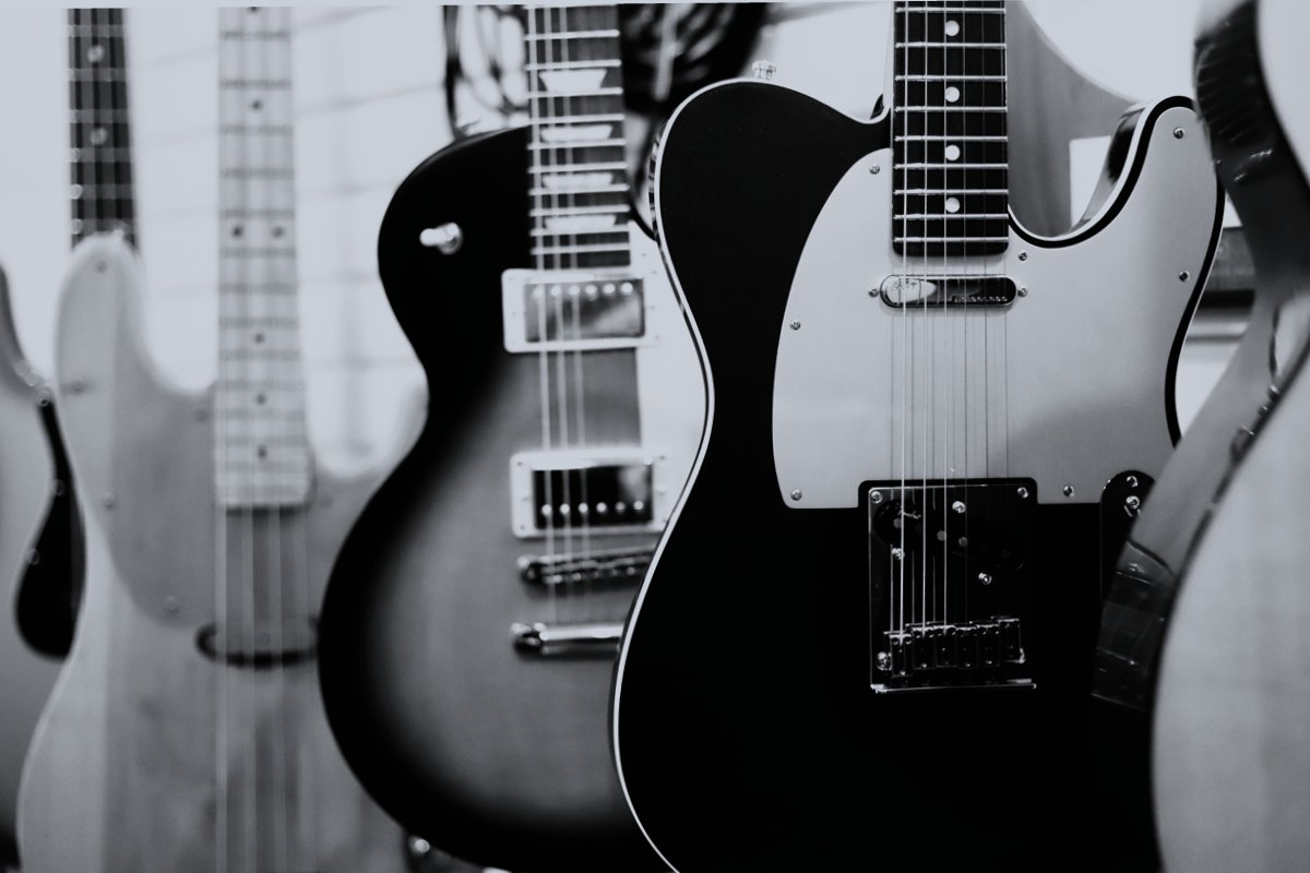  Multiple guitars musicians use to create musical artwork. 