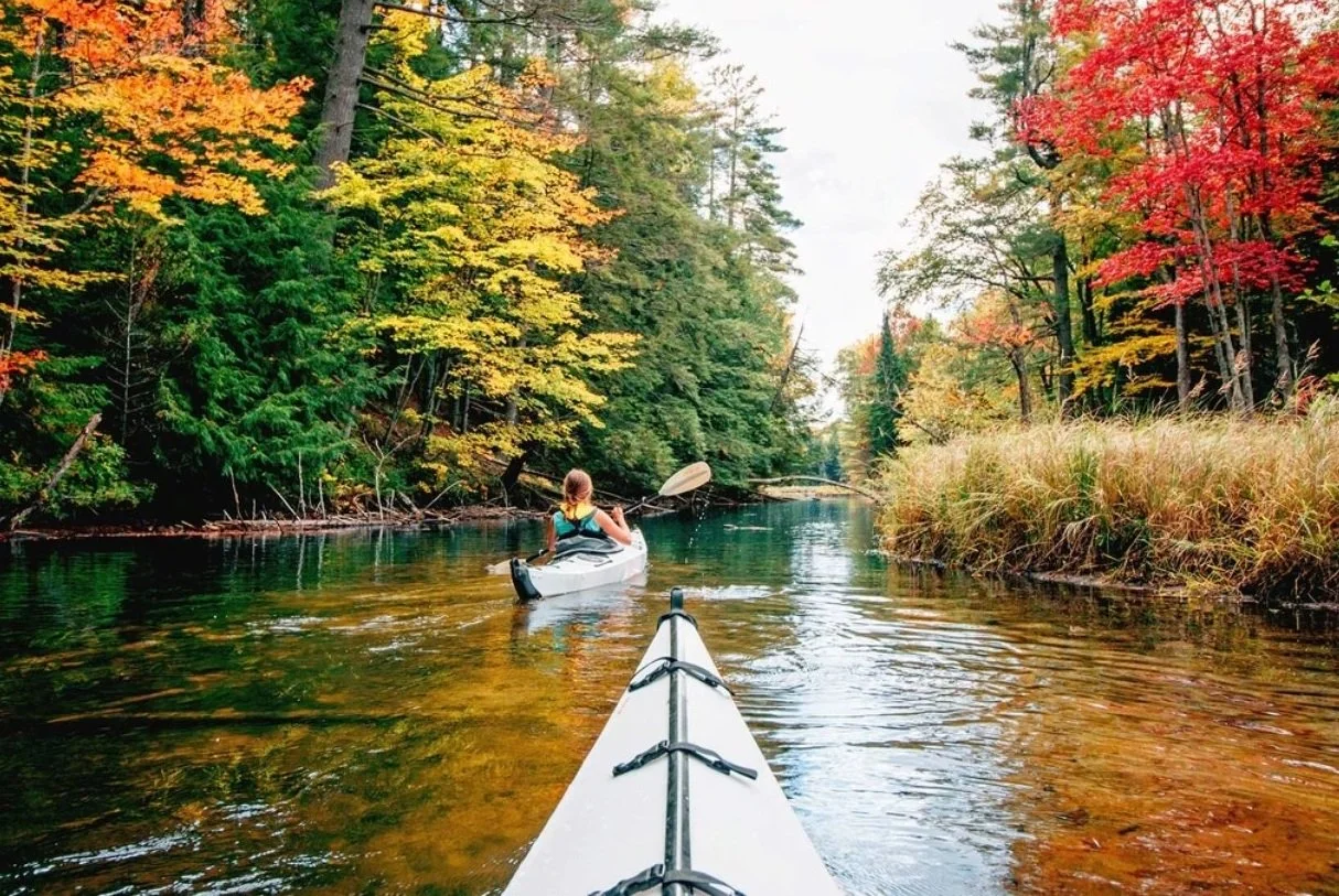 A picture showing that you can take these kayaks anywhere. Unlike most kayak rentals, we do not limit you to one body of water.