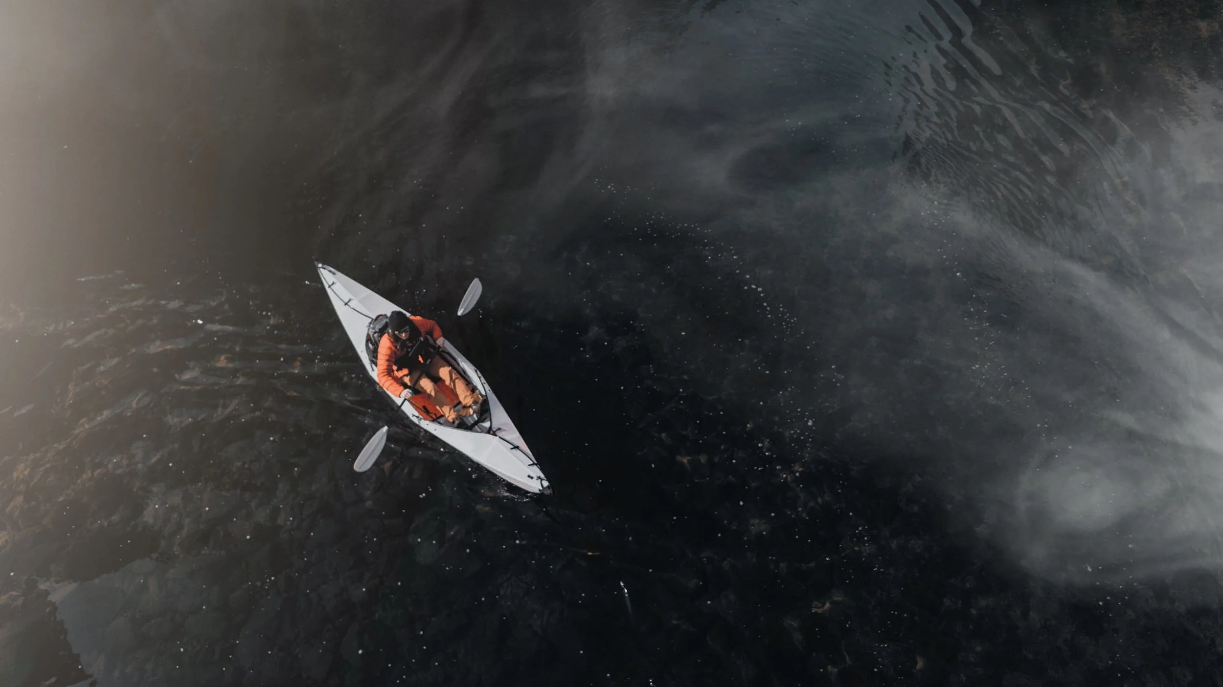 An aerial view showing how sleek our kayak rentals are. You will turn heads.
