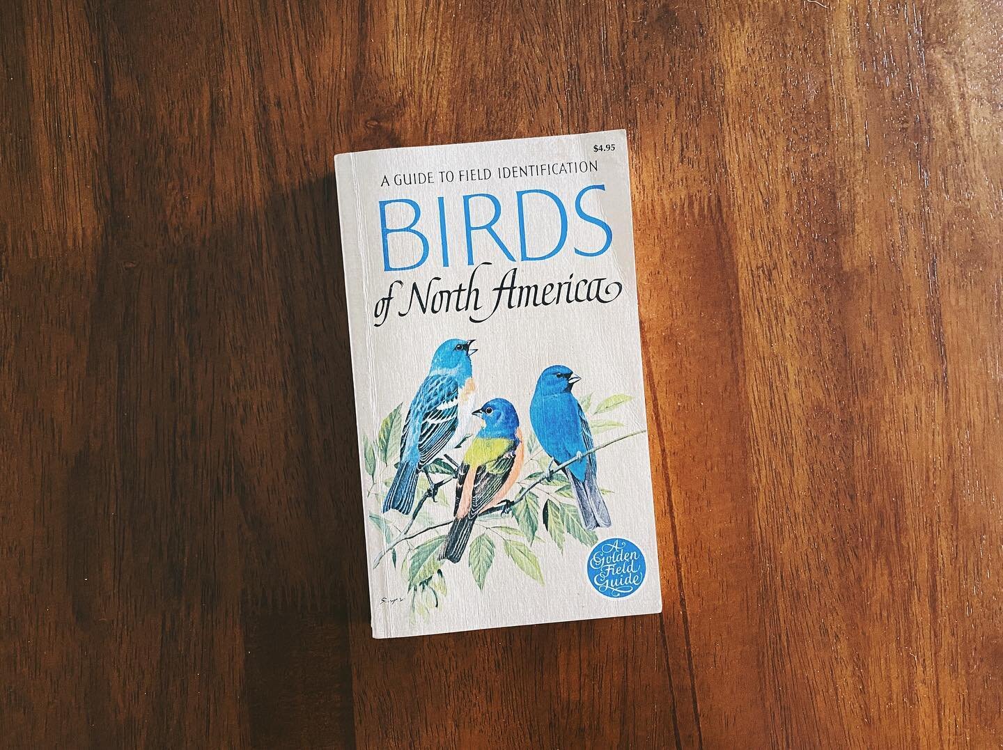 Just pulled this off the shelf to ID a bird at the feeder&mdash;my grandpa&rsquo;s bird book from 1966. I spent a whole childhood looking at these illustrations.