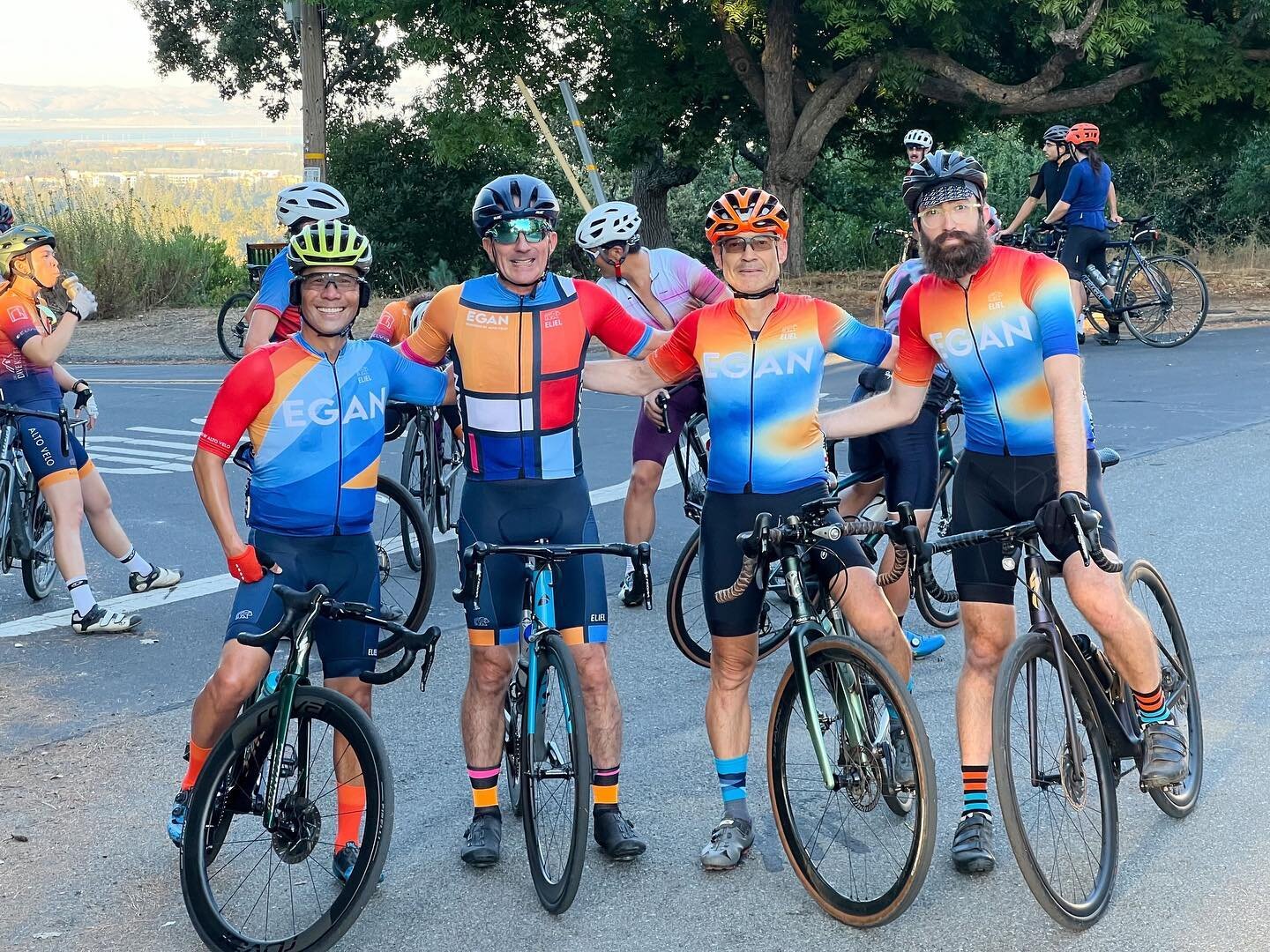 Egan 2023 Ride Leaders: Mike, Jerome, Akin &amp; Matt.  Where is Tanner?