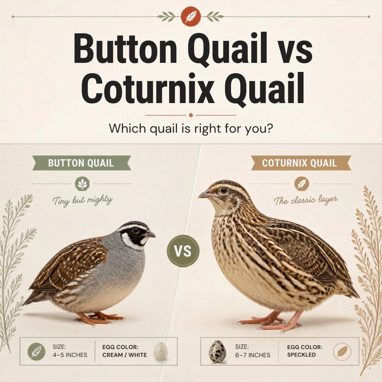 Button Quail vs Coturnix Quail