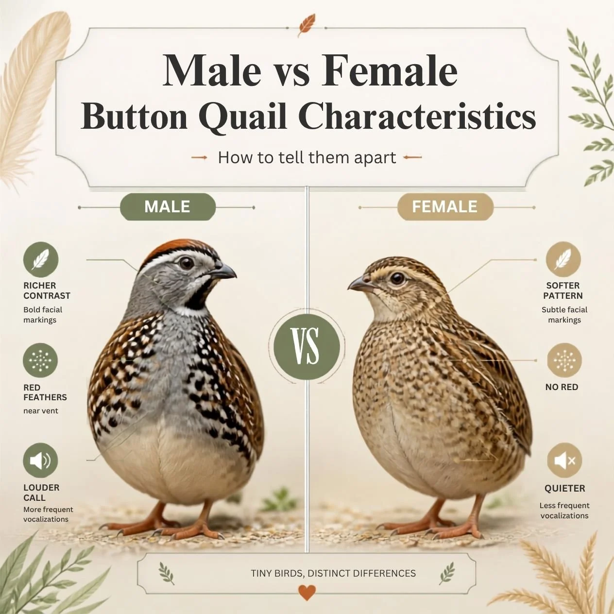 Male vs. Female Button Quail