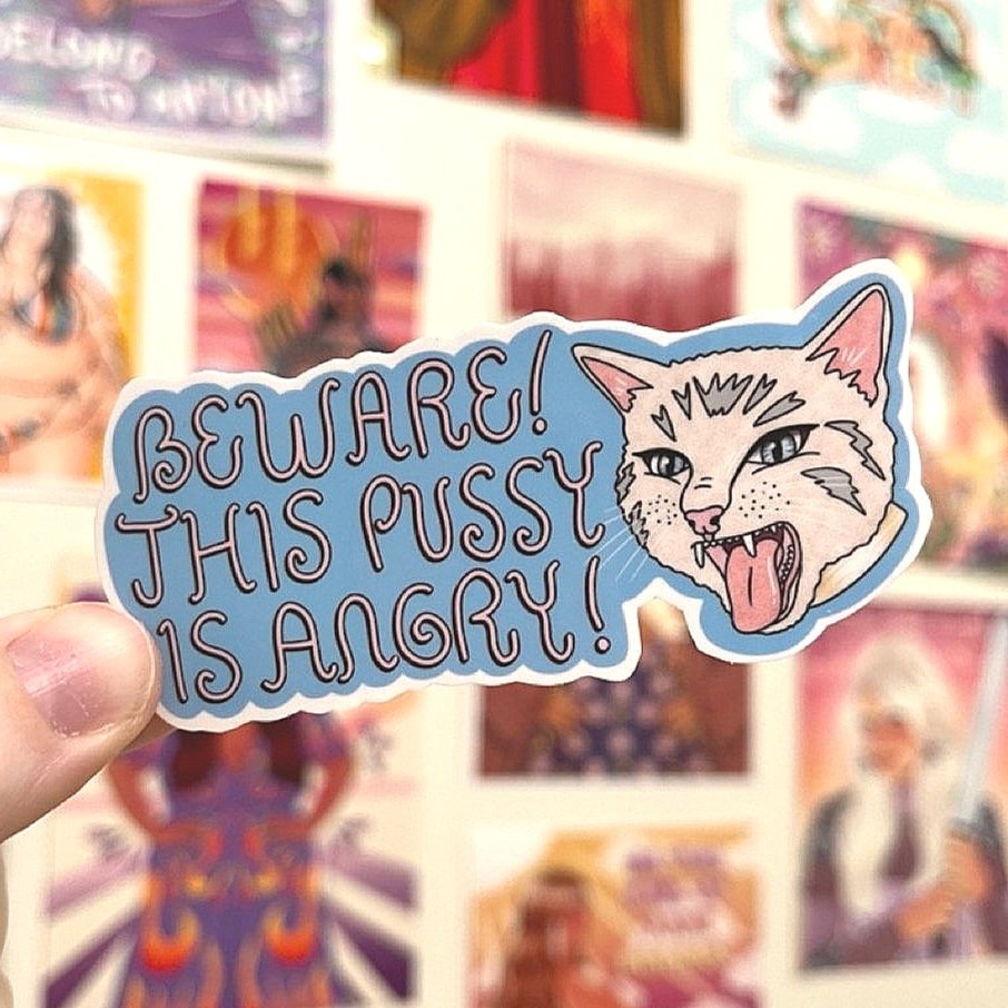 angry cat' Sticker