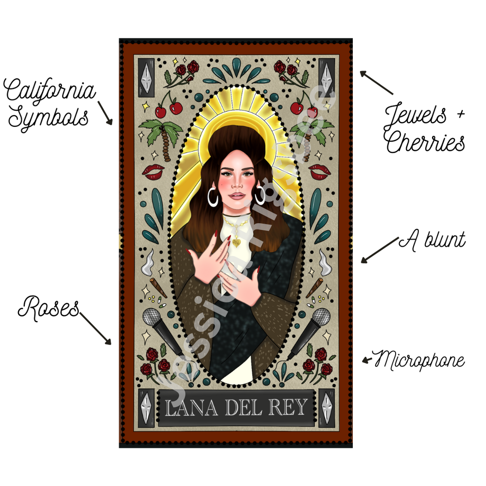 Lana Del Rey Celebrity Saint Prayer Candle — My Depiction