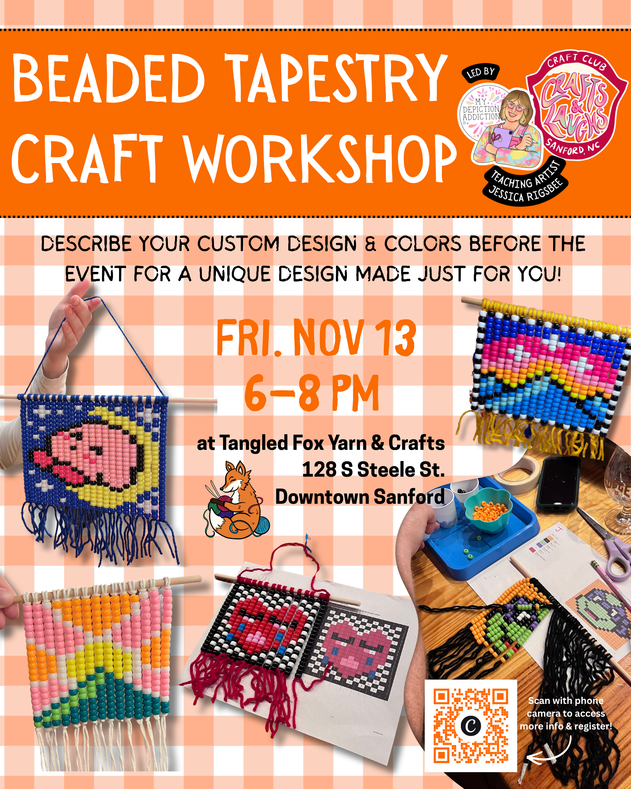 NOV 13 Custom Pony Bead Tapestry Workshop