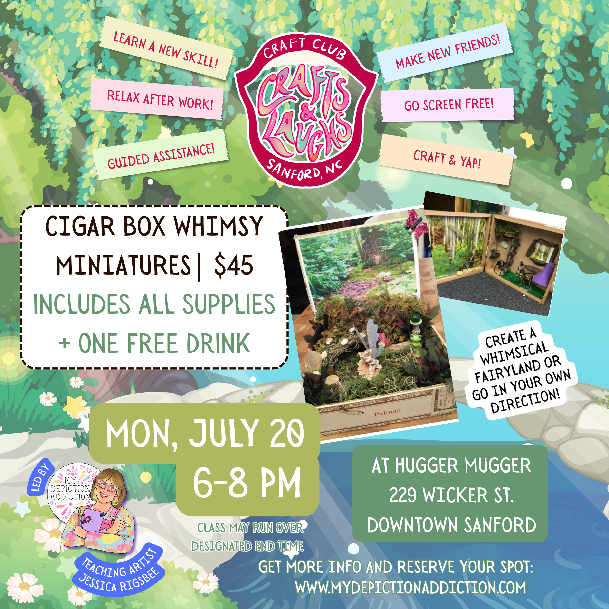 JULY 20 Cigar Box Whimsy Miniatures Crafts & Laughs Workshop