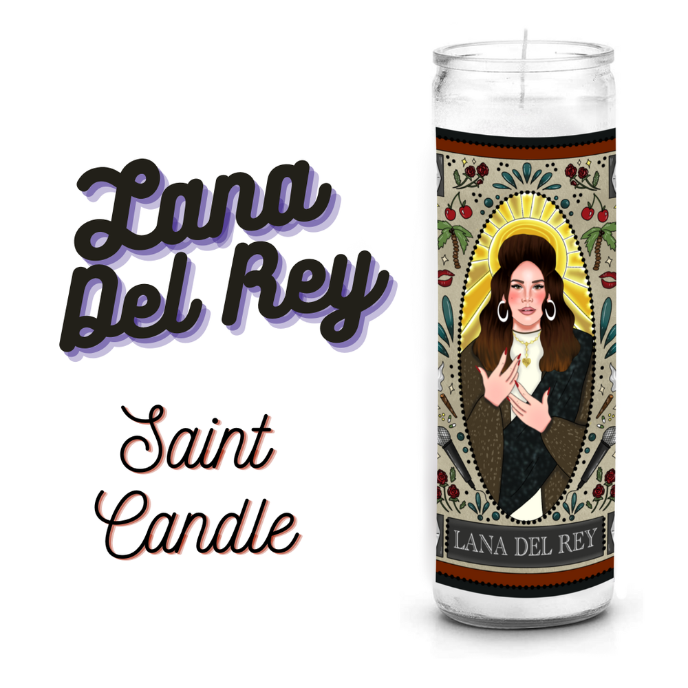 Lana Del Rey Celebrity Saint Prayer Candle — My Depiction